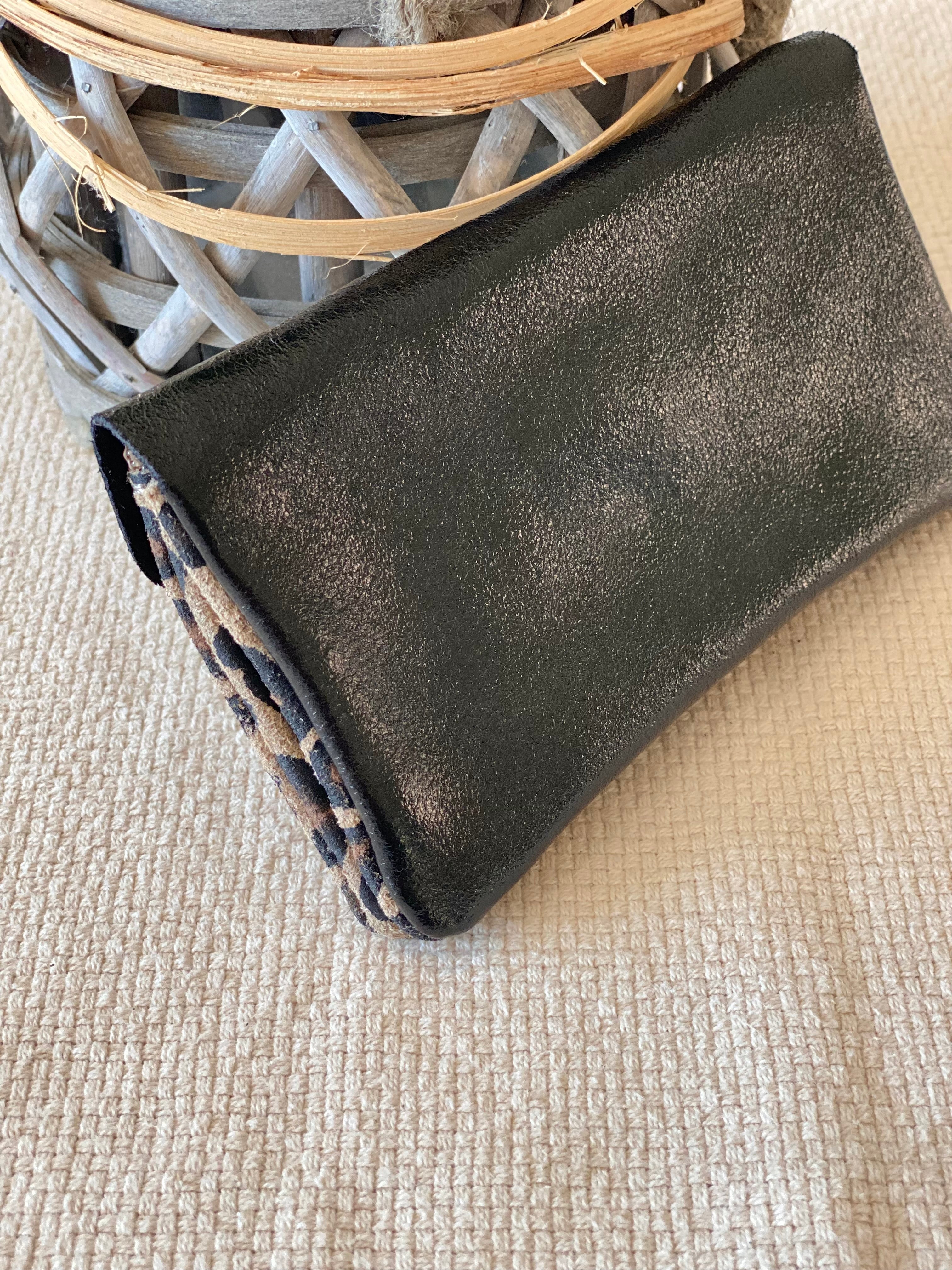 Porte monnaie / porte carte XL+ en cuir irisé Léo - BASILE