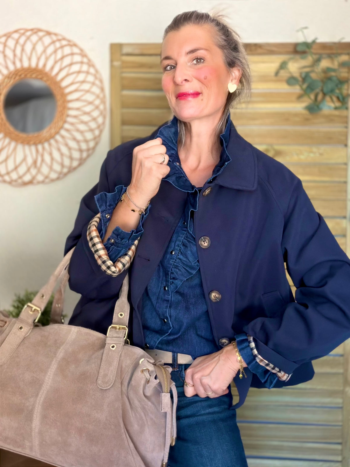 Chemise Denim brut col victorien SOPHIE