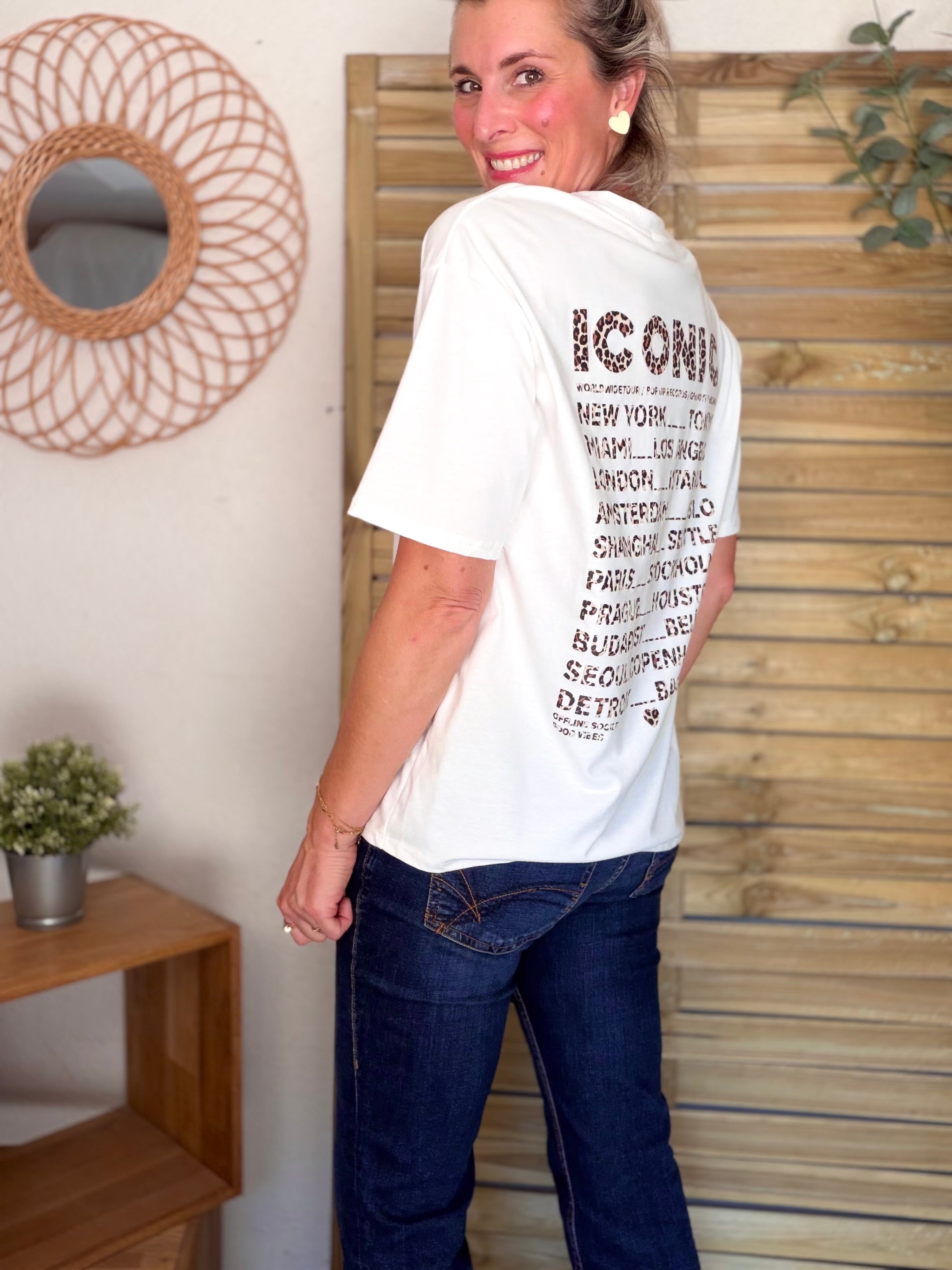 Tee shirt ICONIC Léo LÉONA Blanc