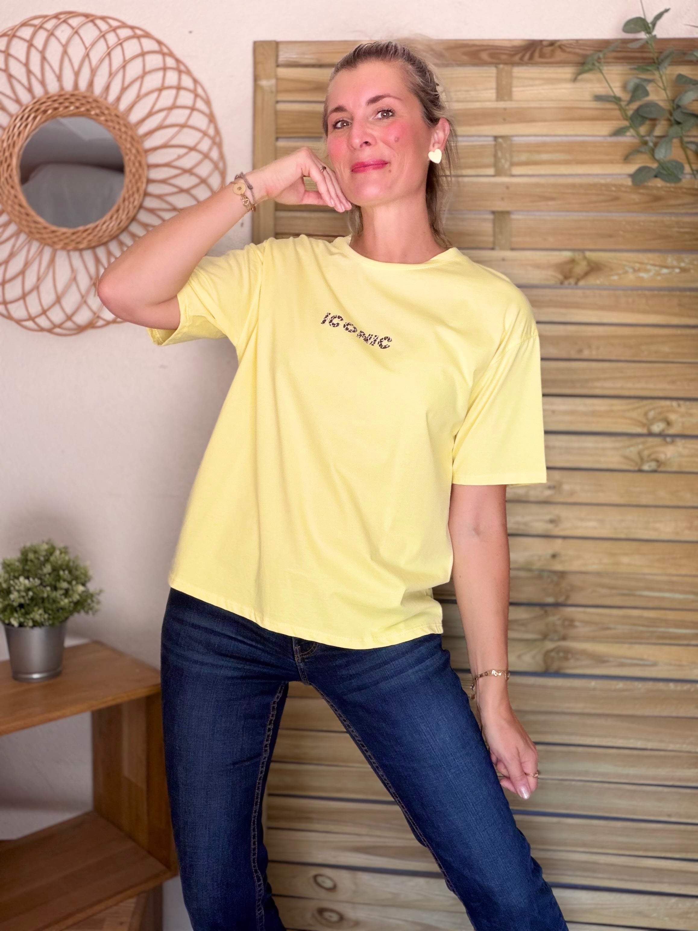 Tee shirt ICONIC Léo LÉONA Jaune