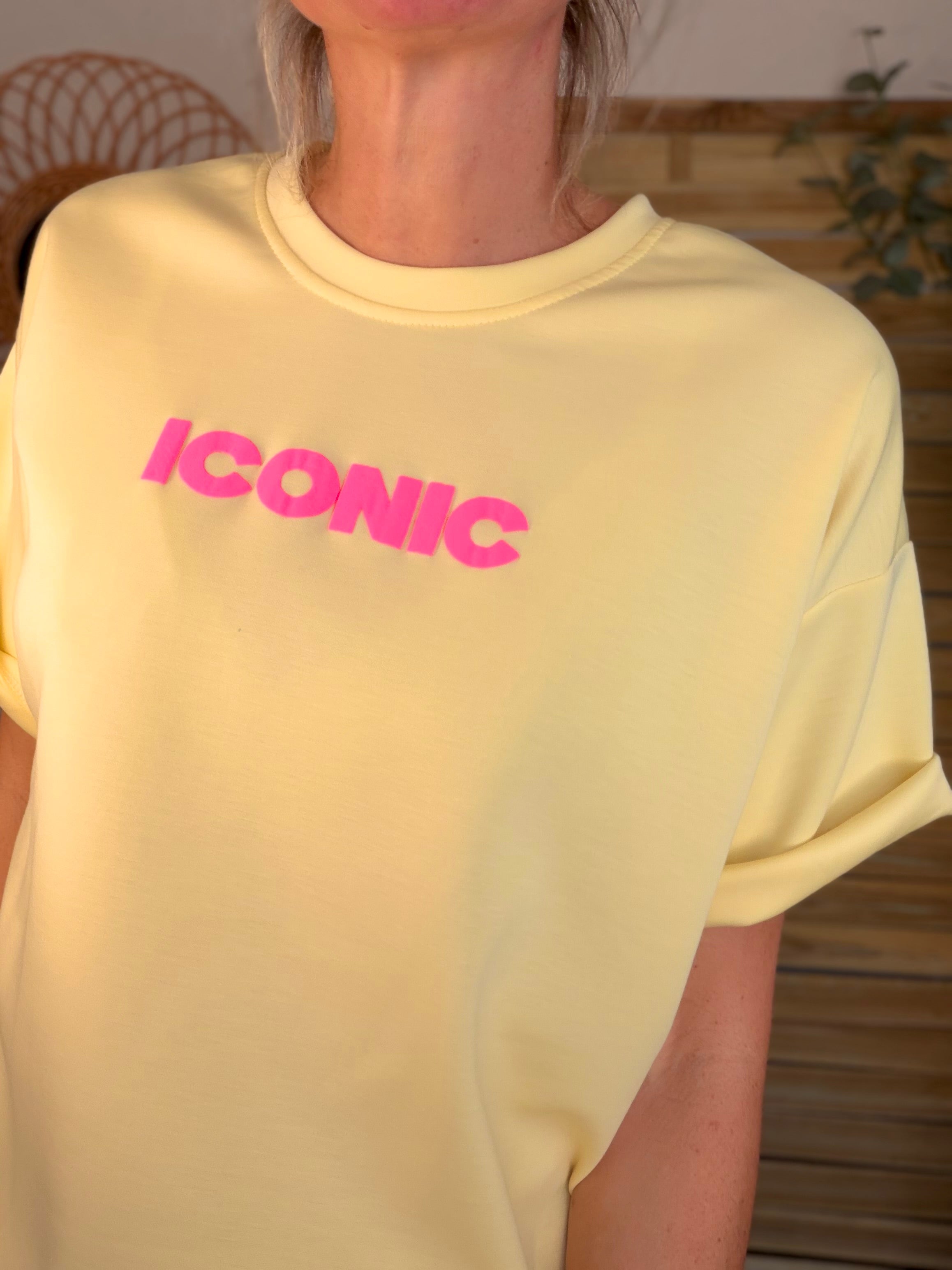 Tee shirt ICONIC matière sweat - THÉA Jaune