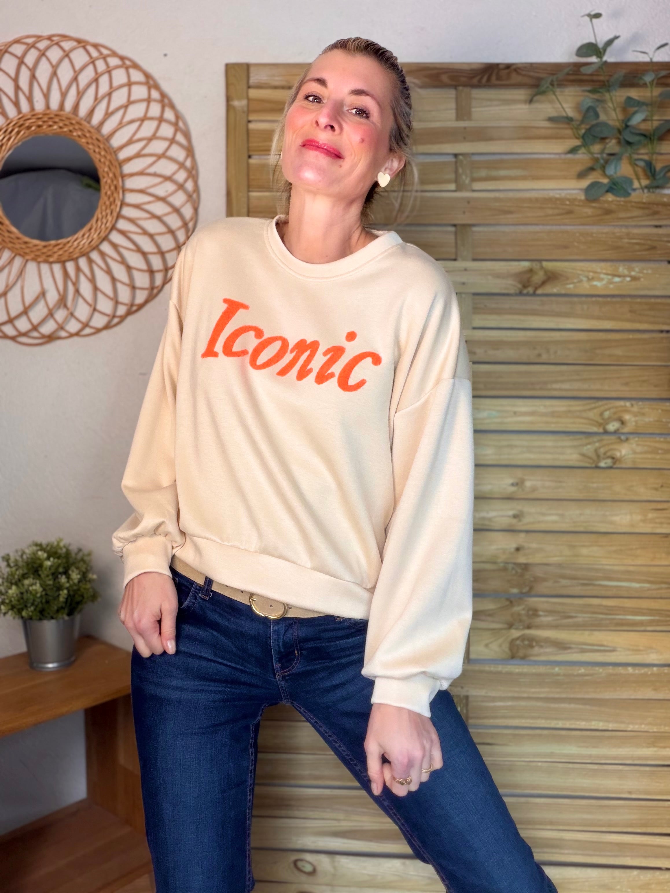 Sweat doux Iconic  - LAURINE Beige/Orange
