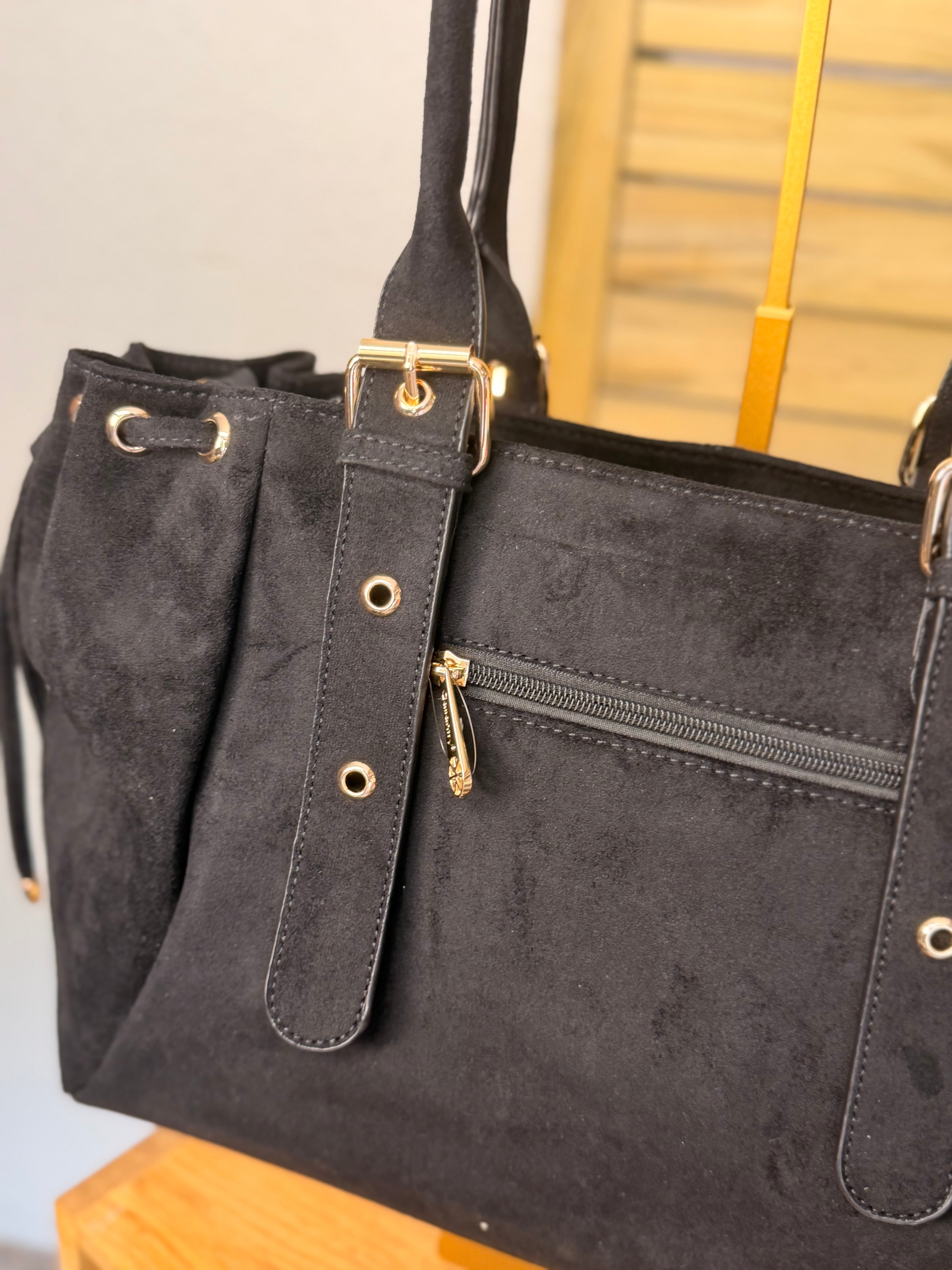 Sac cabas XL simili daim CLÉO Noir