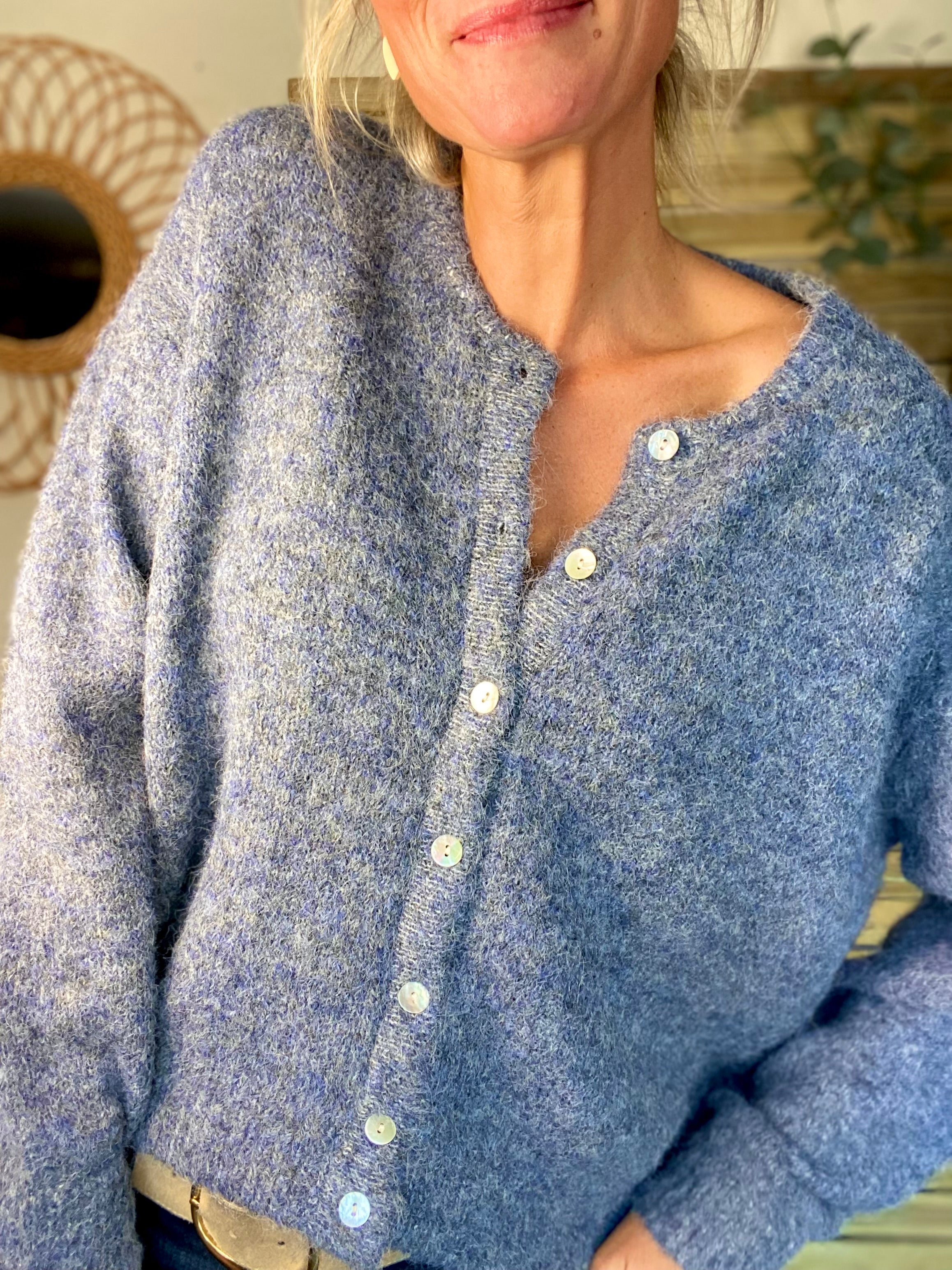 Gilet en maille MERYL - Denim