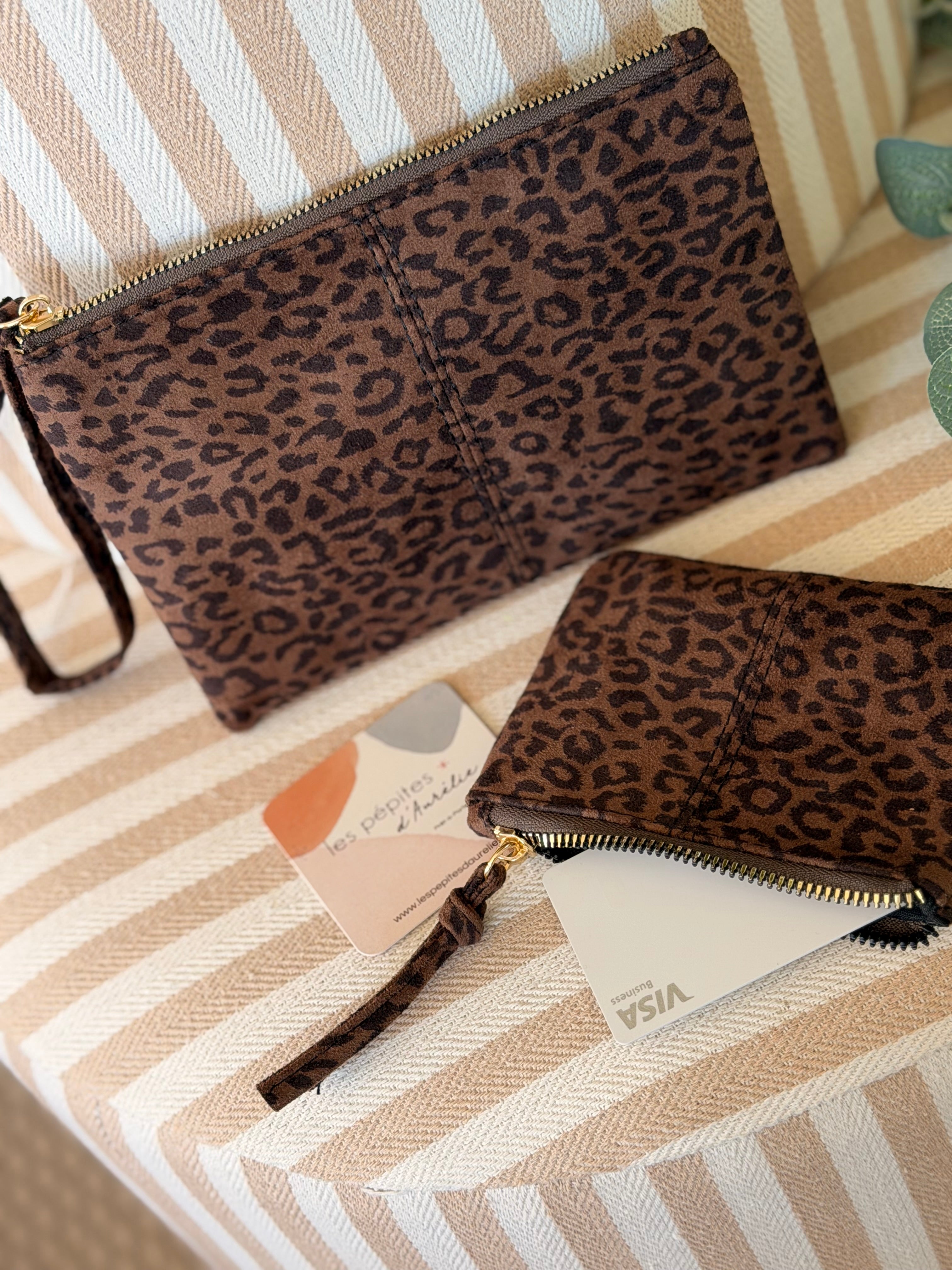 Duo de pochettes en suédine Léopard 🐆 TAO