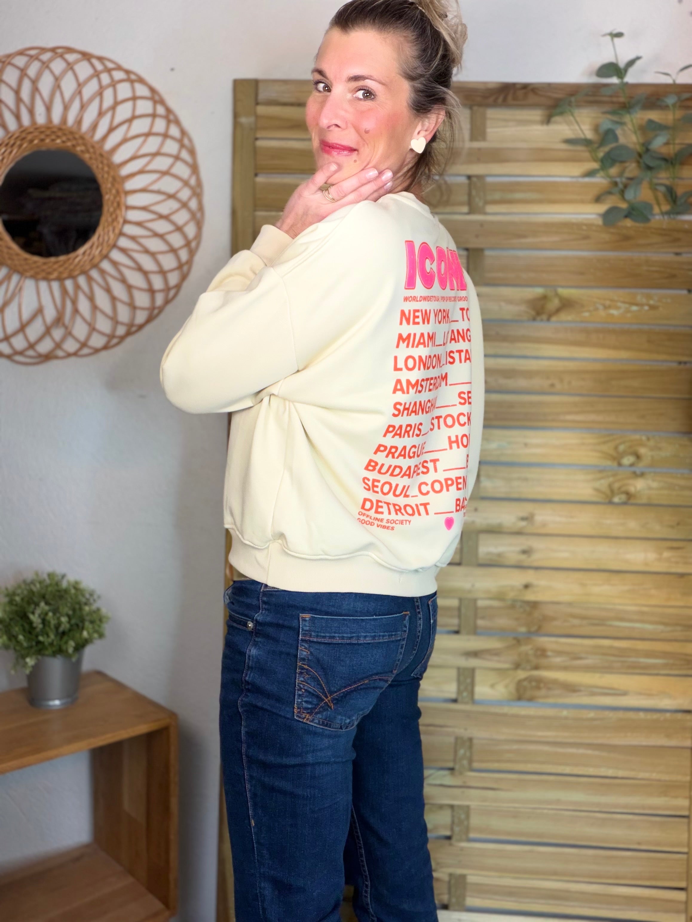 Sweat ICONIC COLINE - Jaune clair