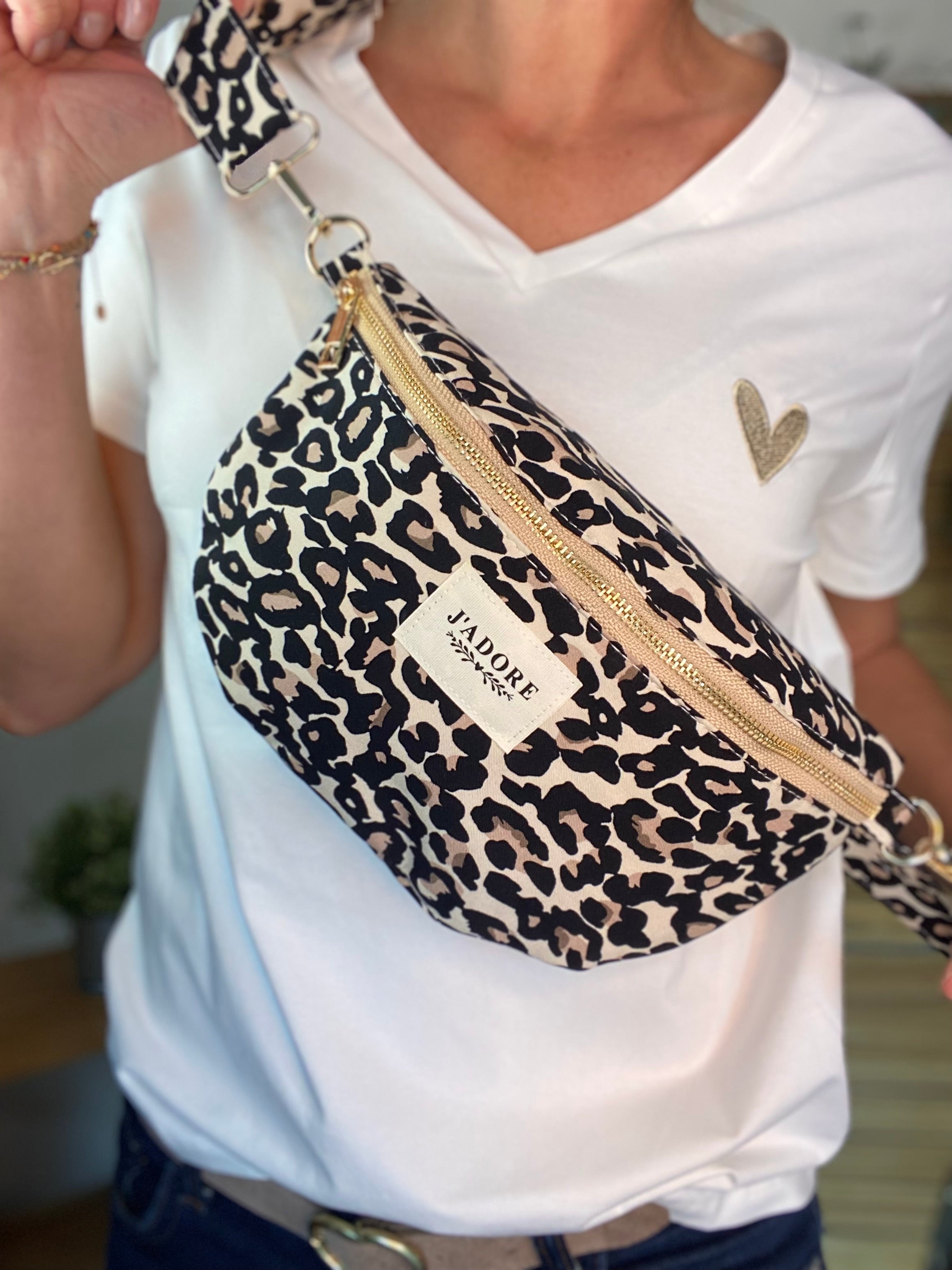 Sac banane L - BONNIE - Léo beige 🐆