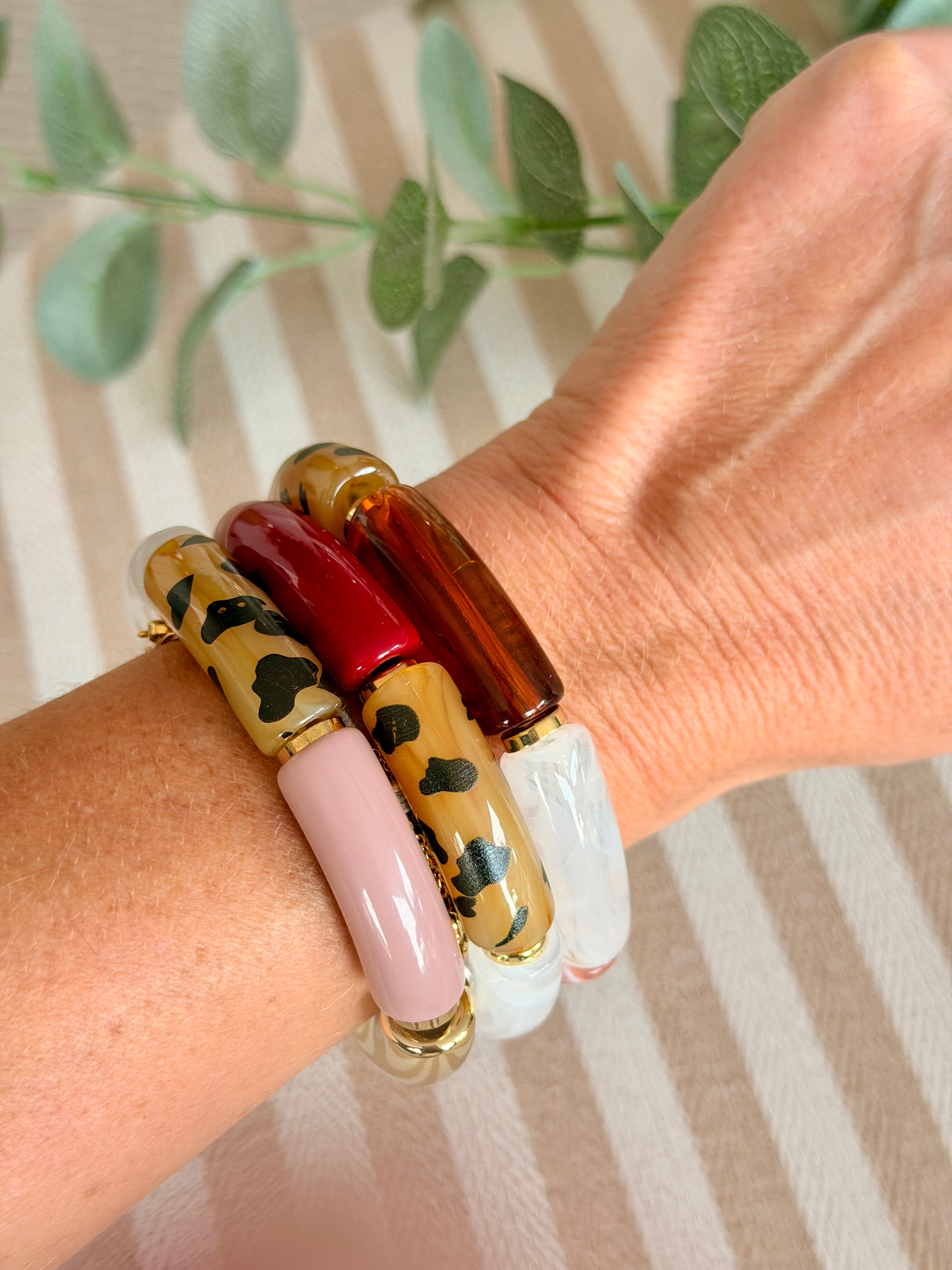 Bracelet jonc élastiqué motif Léo 🐆 ÉMILIA