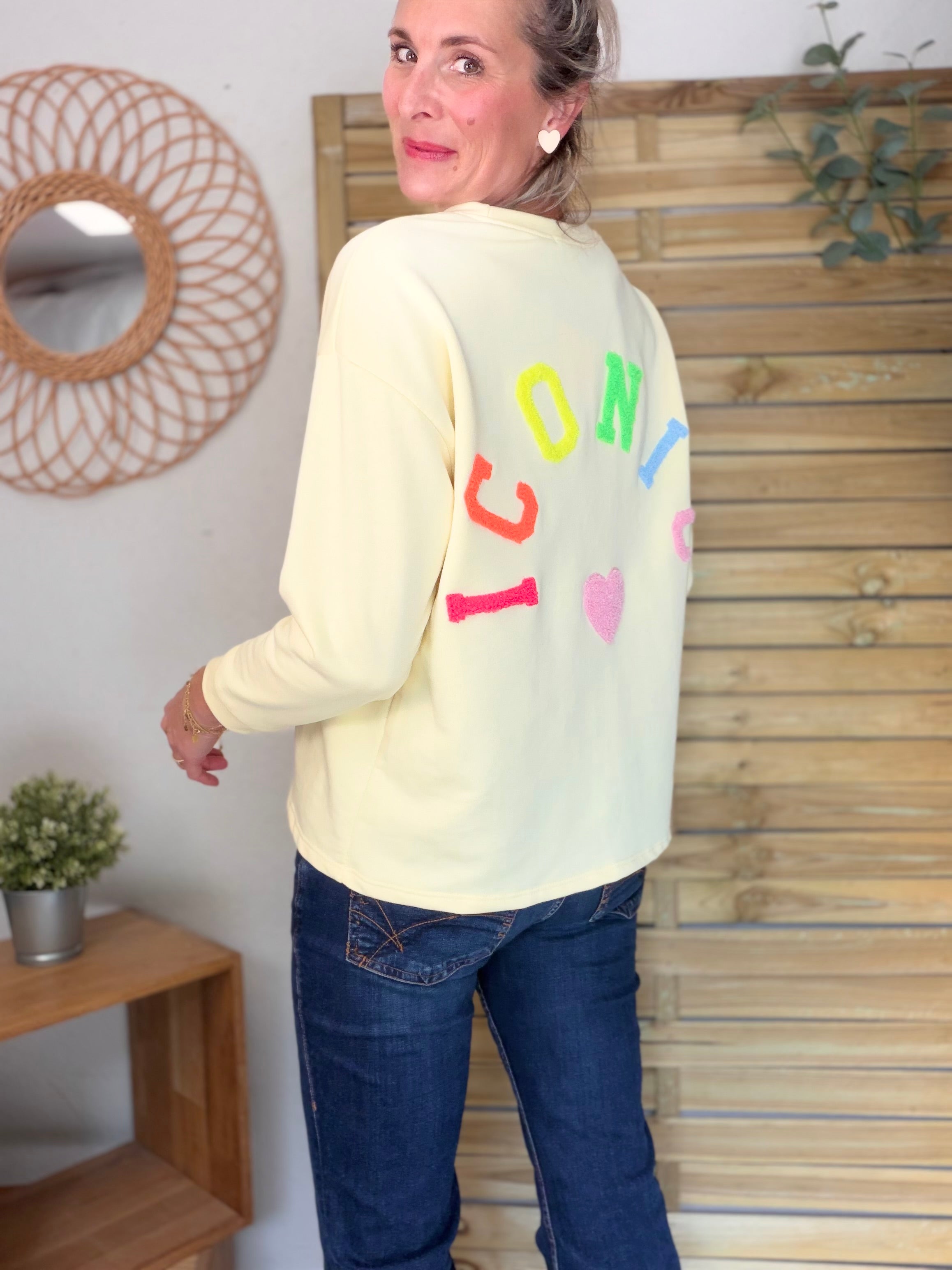 Sweat ICONIC multicolore - NORA Jaune