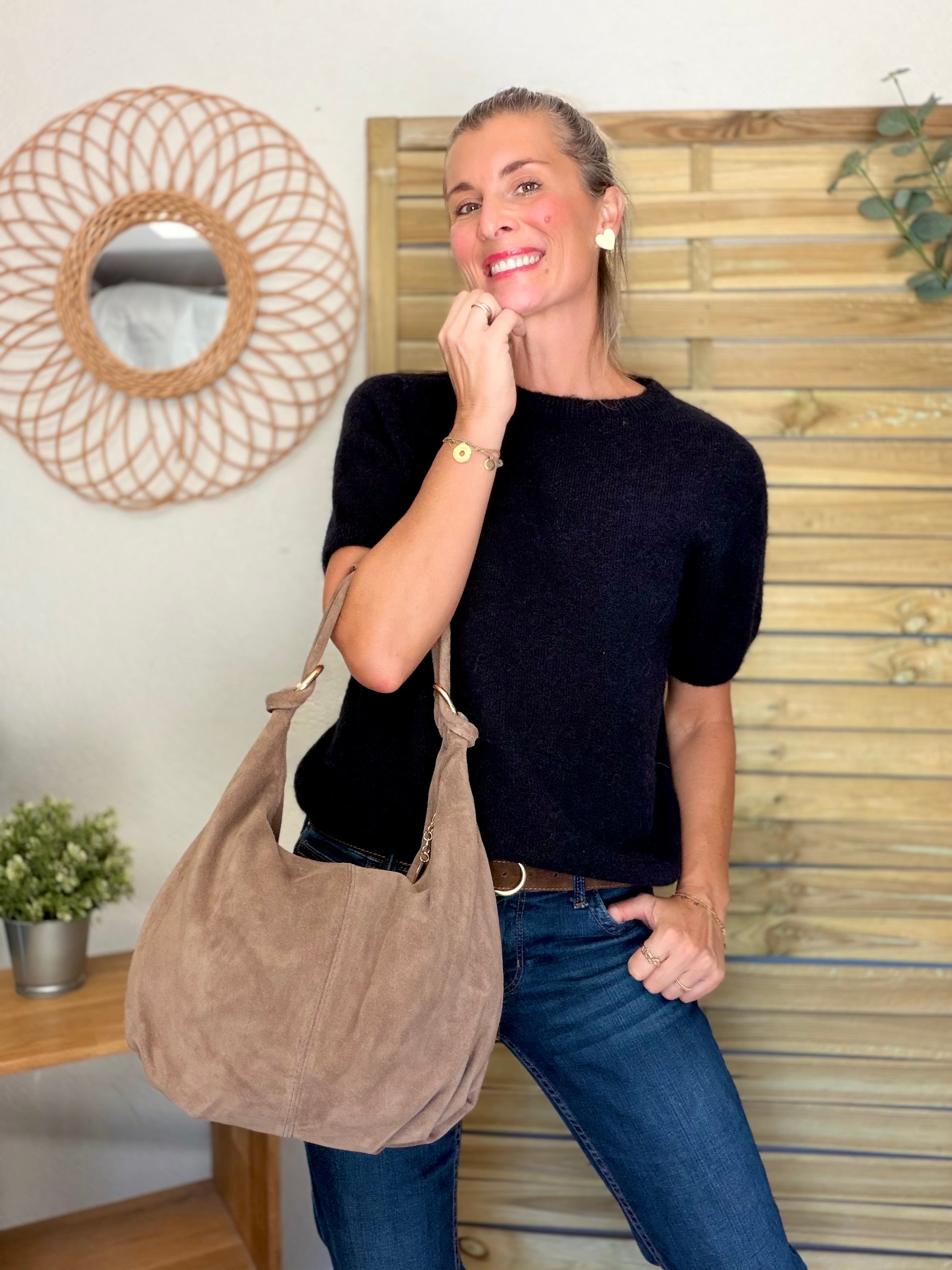 Pull laine et alpaga PEGGY - Noir