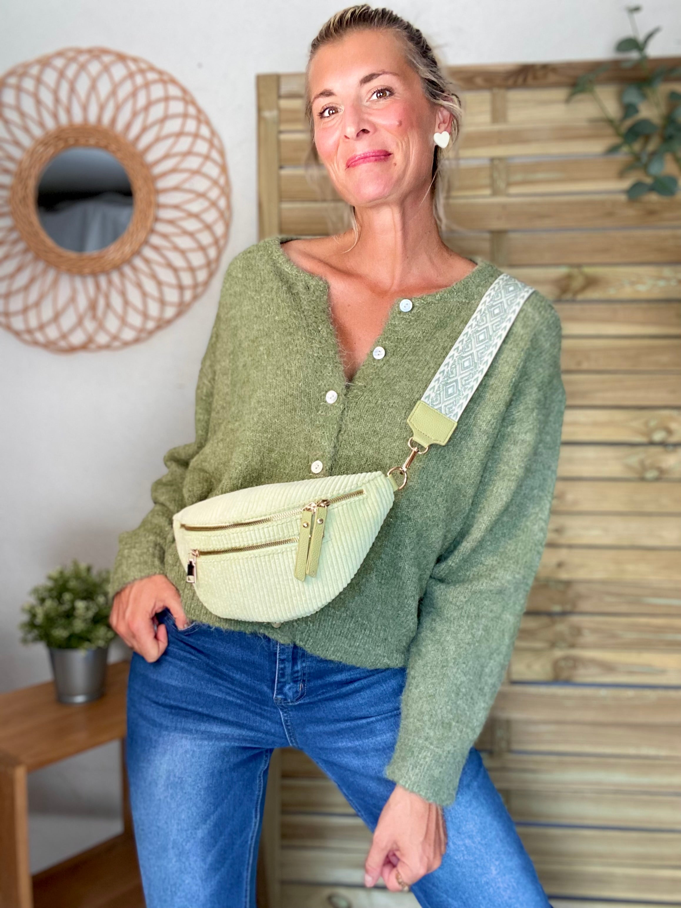 Gilet en maille MERYL - Olive