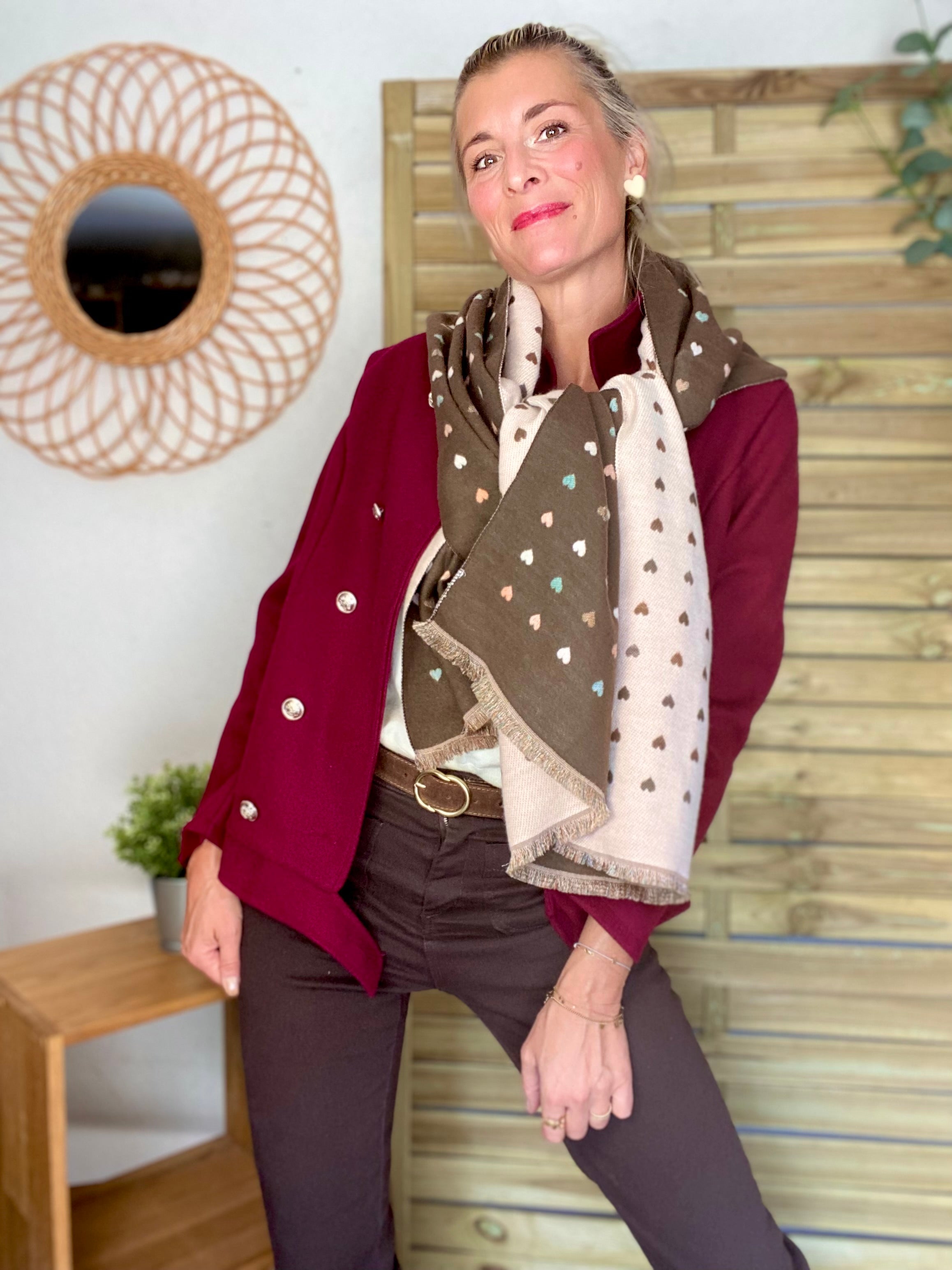 Veste caban légère JACK - Bordeaux rosé