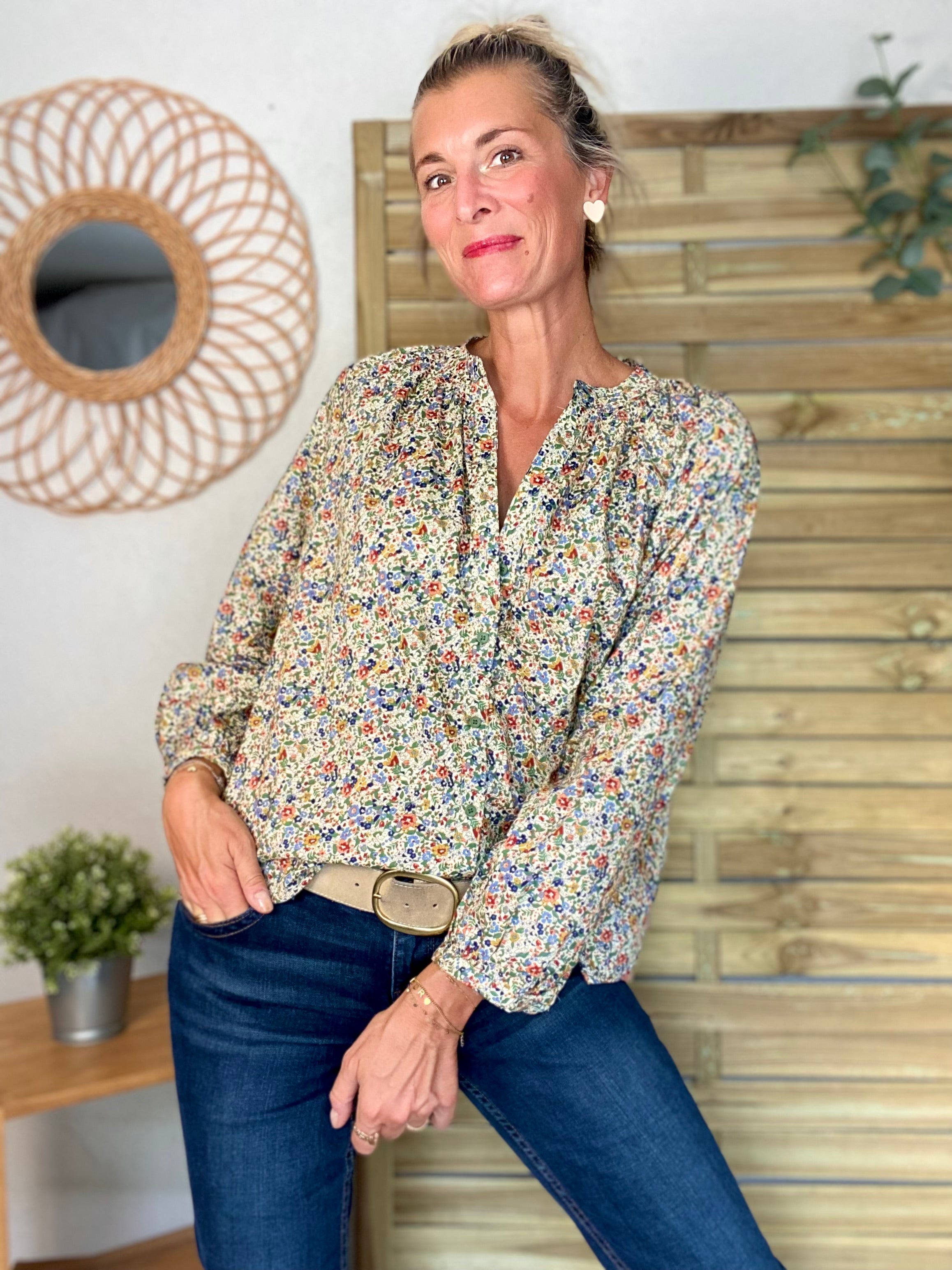 Chemise ample Liberty vert SYBILLE