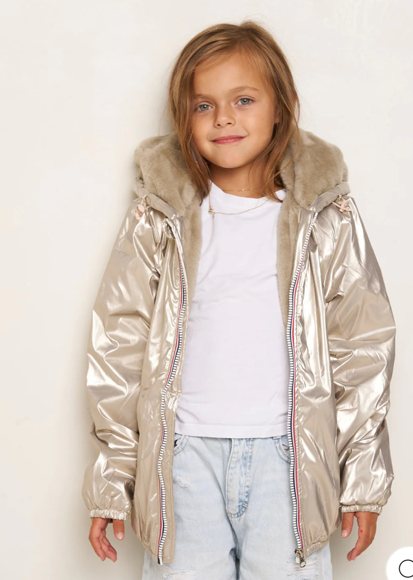 Parka Imperméable mixte LOUIS.E KIDS fourré - Doré - Laura Jo