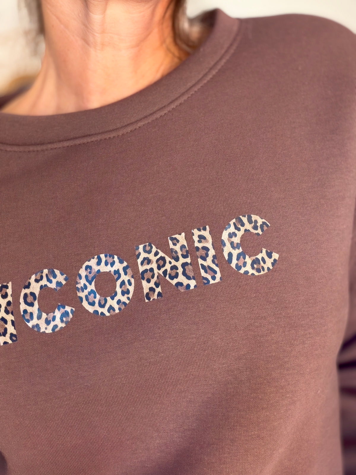Sweat ICONIC Léo molleton ISALINE - Chocolat