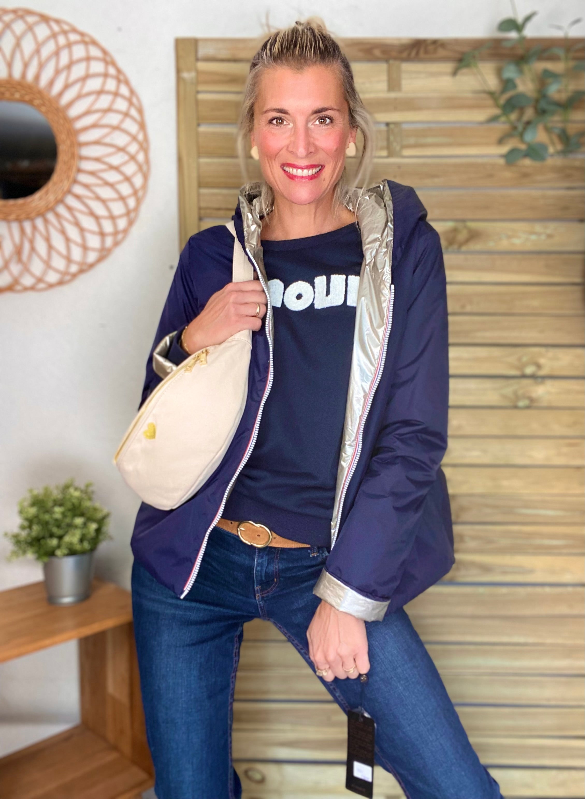 Sac banane en coton Coeur brodé 💛 CASSIDY - Écru