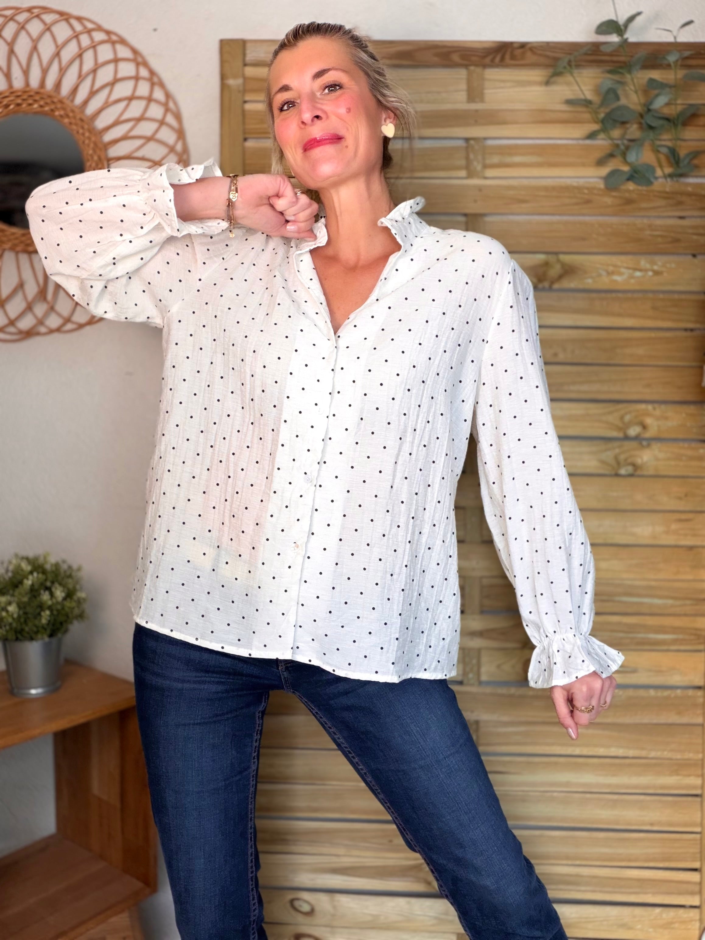 ⚡️ARRIVAGE - Blouse écrue à pois MAËLYS