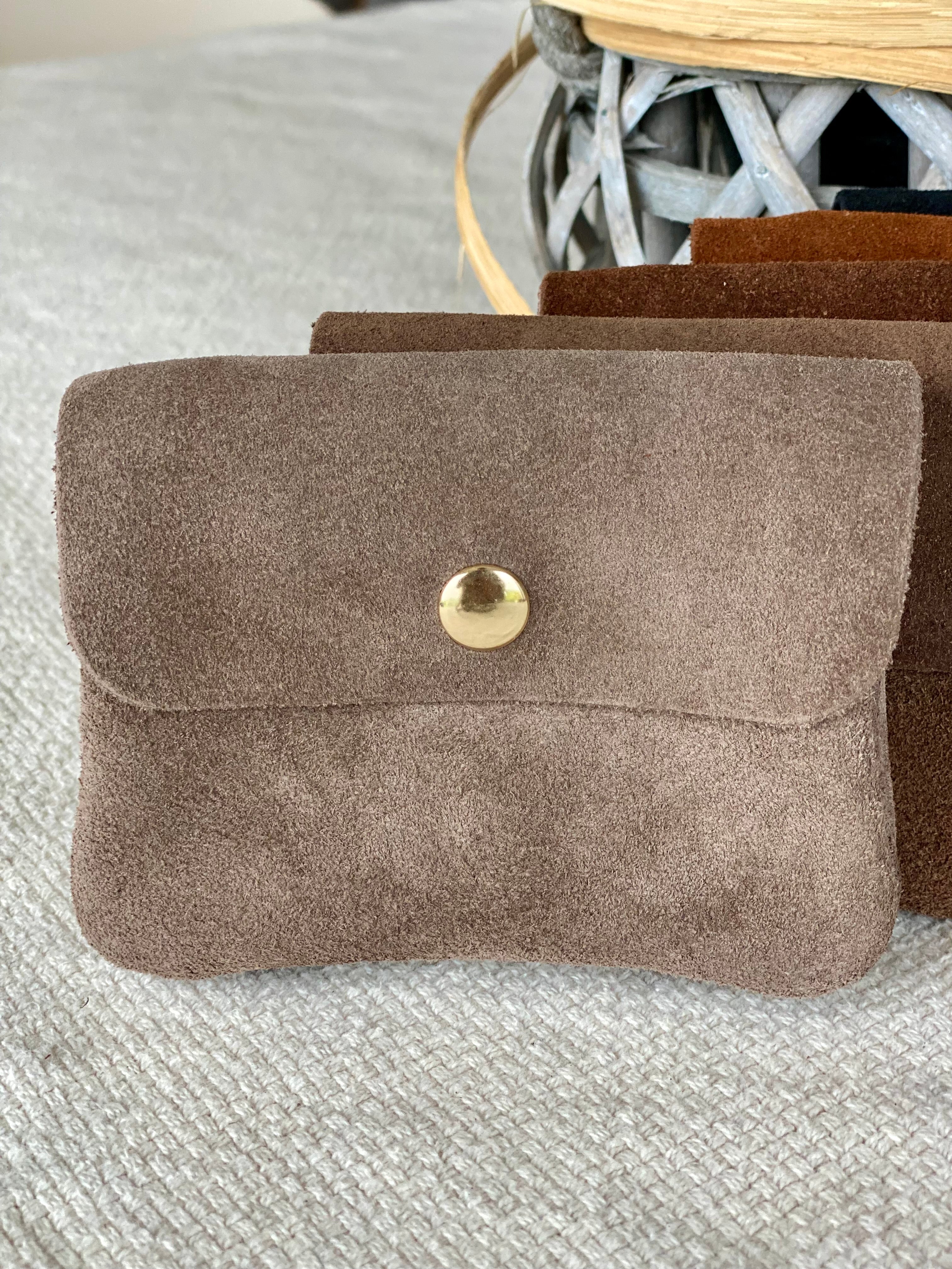 Porte monnaie / porte carte en cuir daim ACHILLE