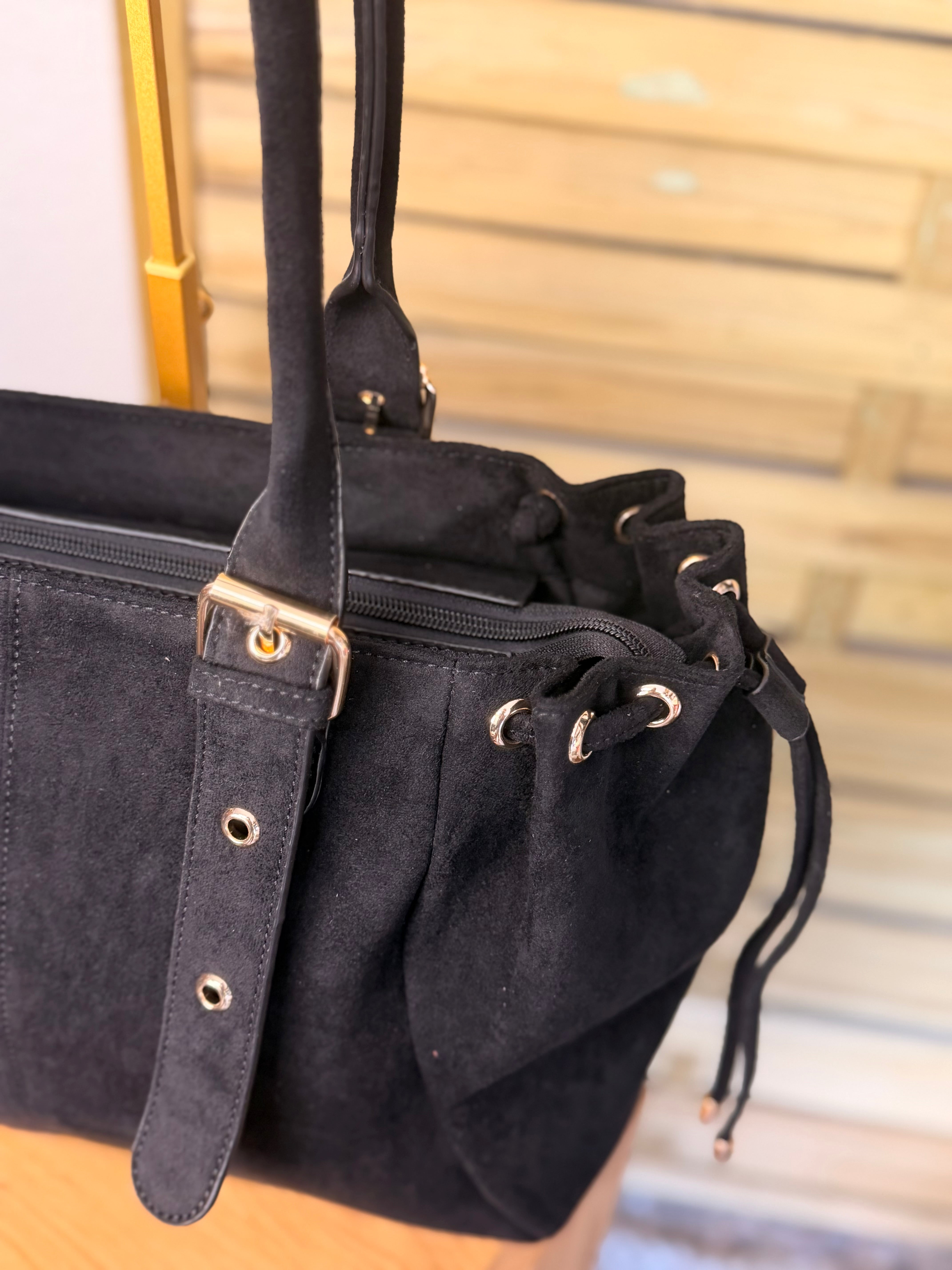 Sac cabas XL simili daim CLÉO Noir