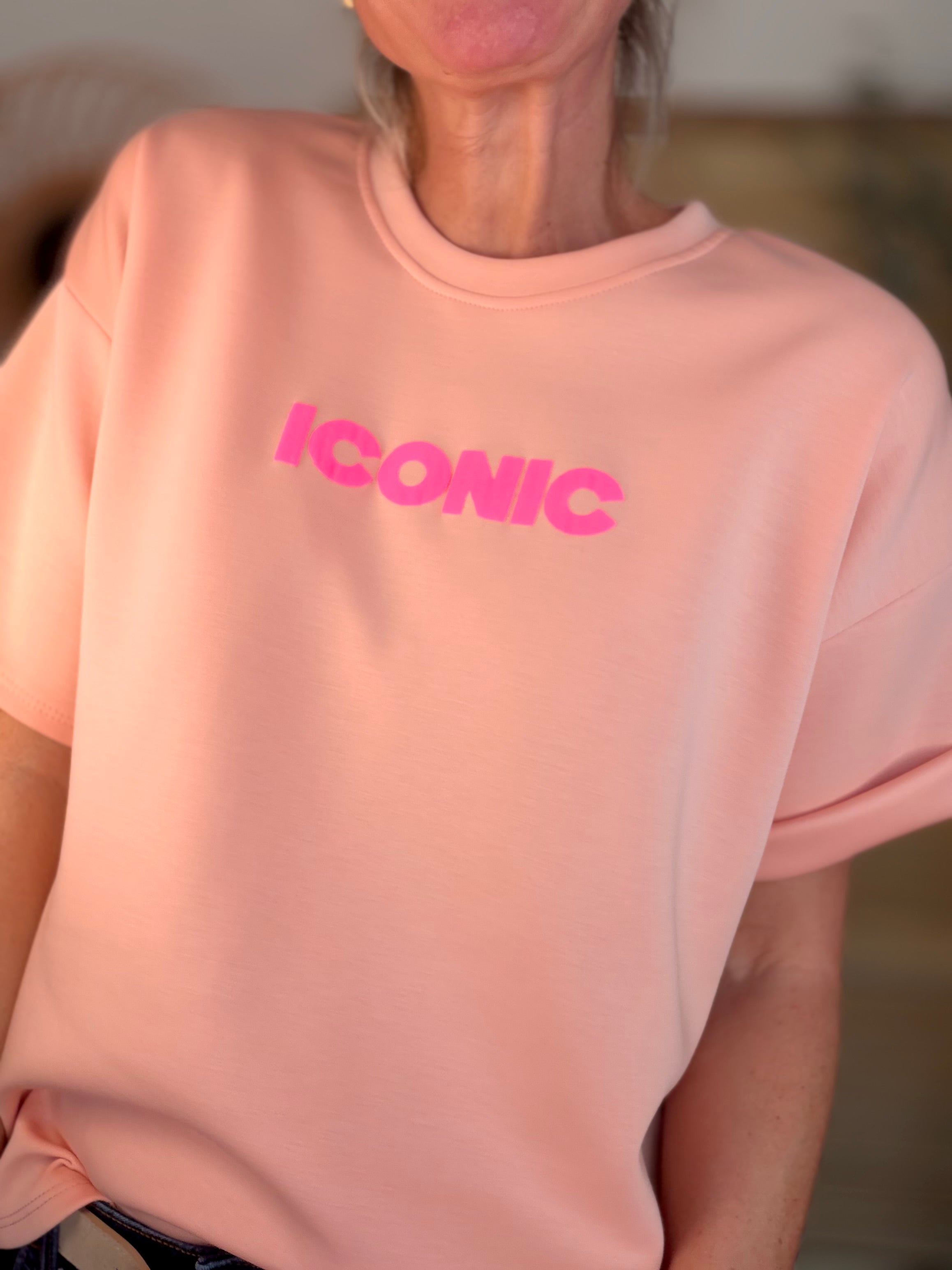 Tee shirt ICONIC matière sweat - THÉA Saumon