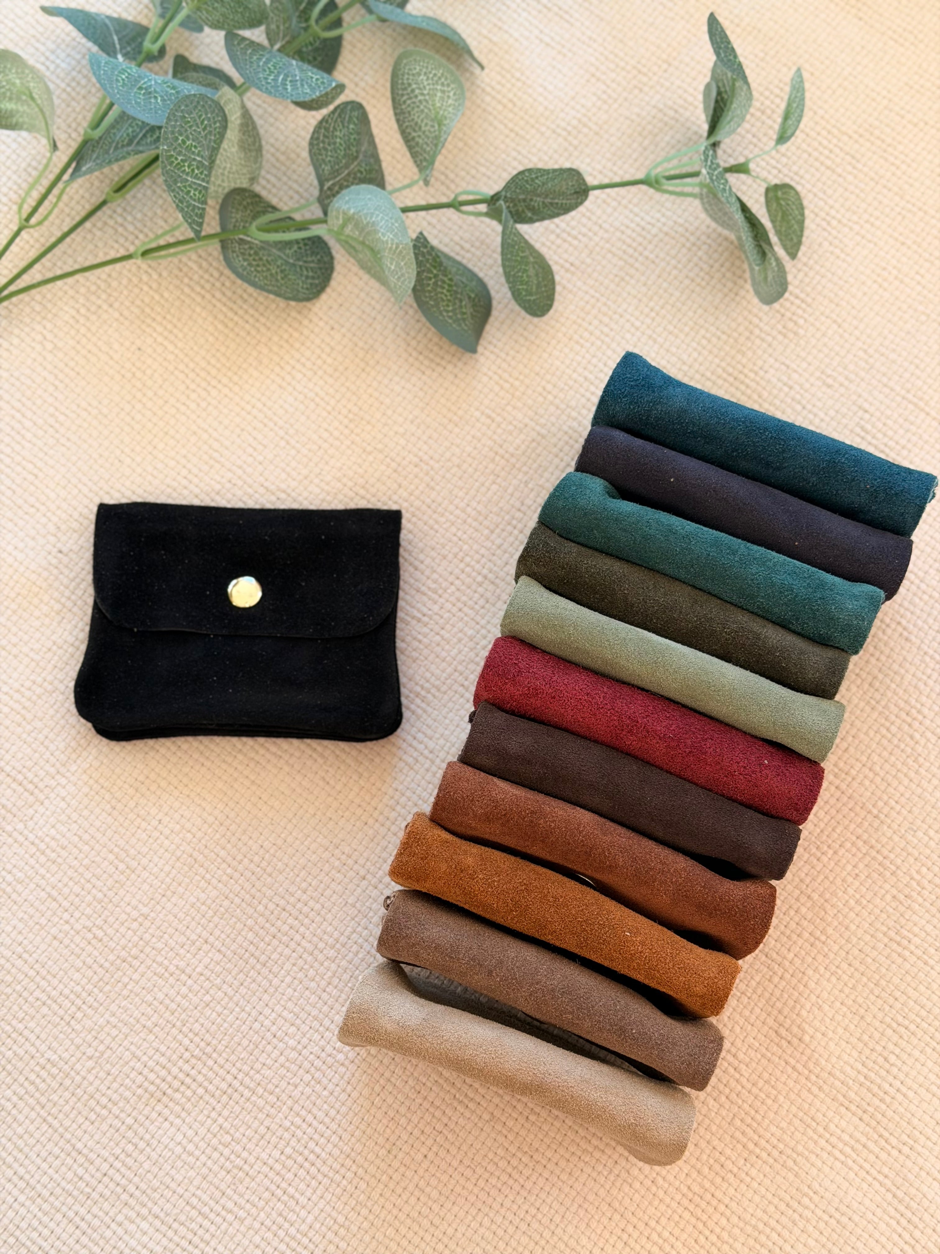 Porte monnaie / porte carte en cuir daim ACHILLE