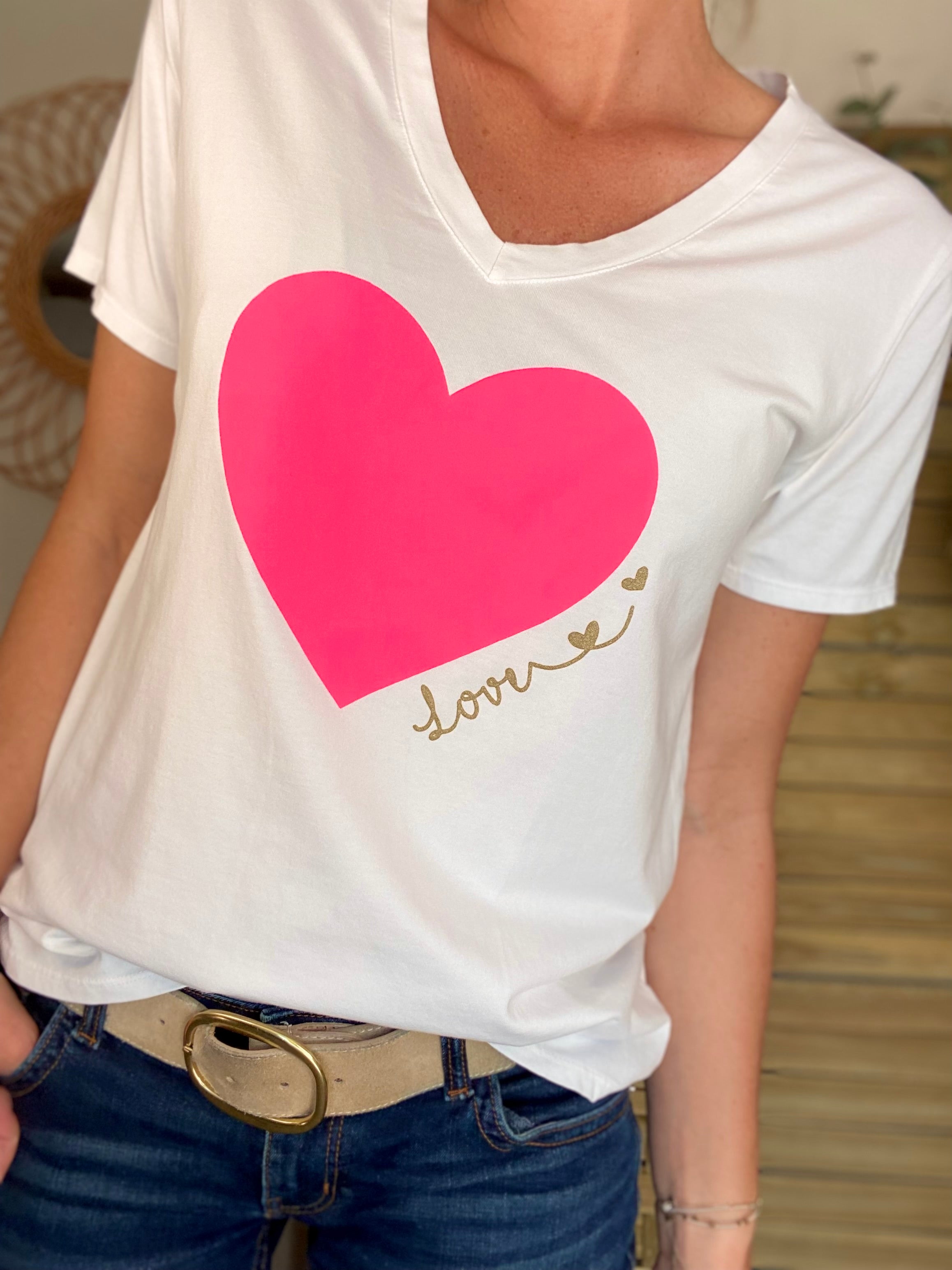 Tee shirt coeur fluo Love 🩷 DAKOTA