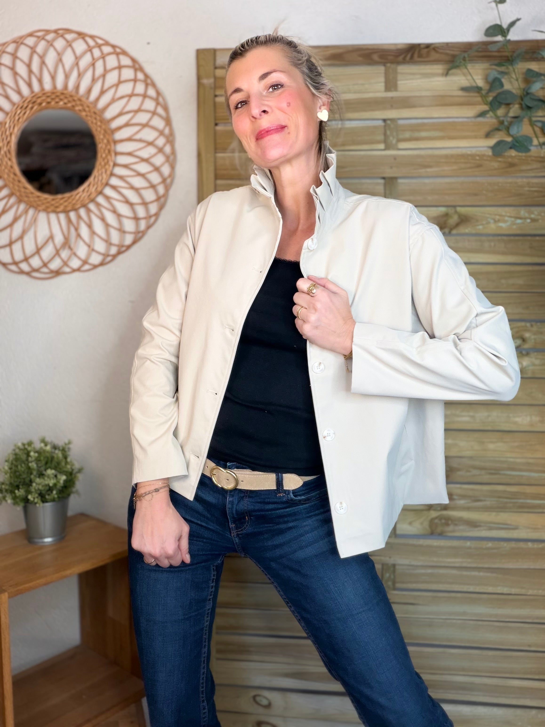 Veste col victorien NICKY Beige