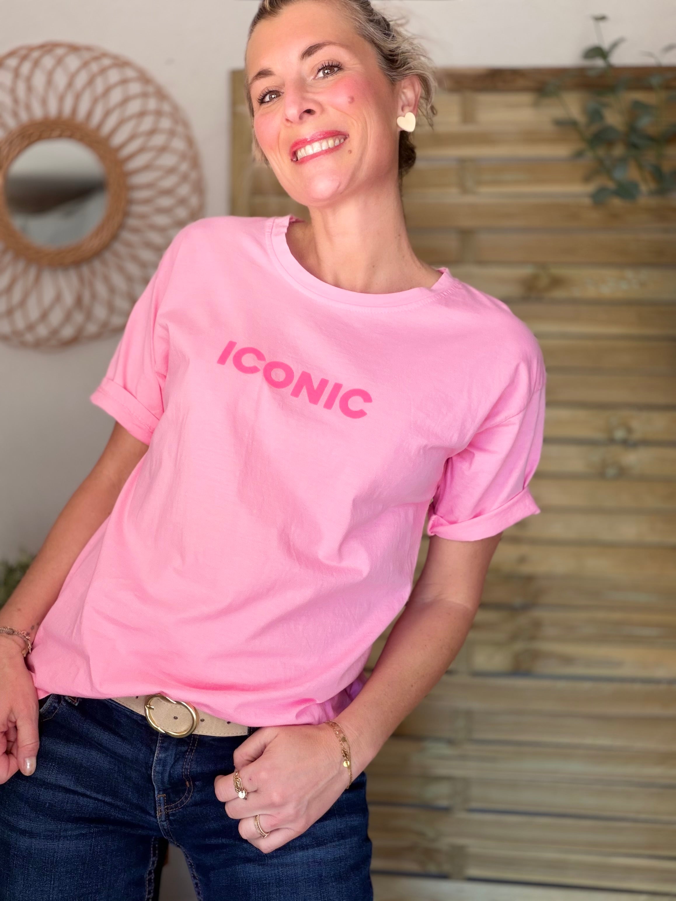Tee shirt ICONIC DANA Rose bonbon