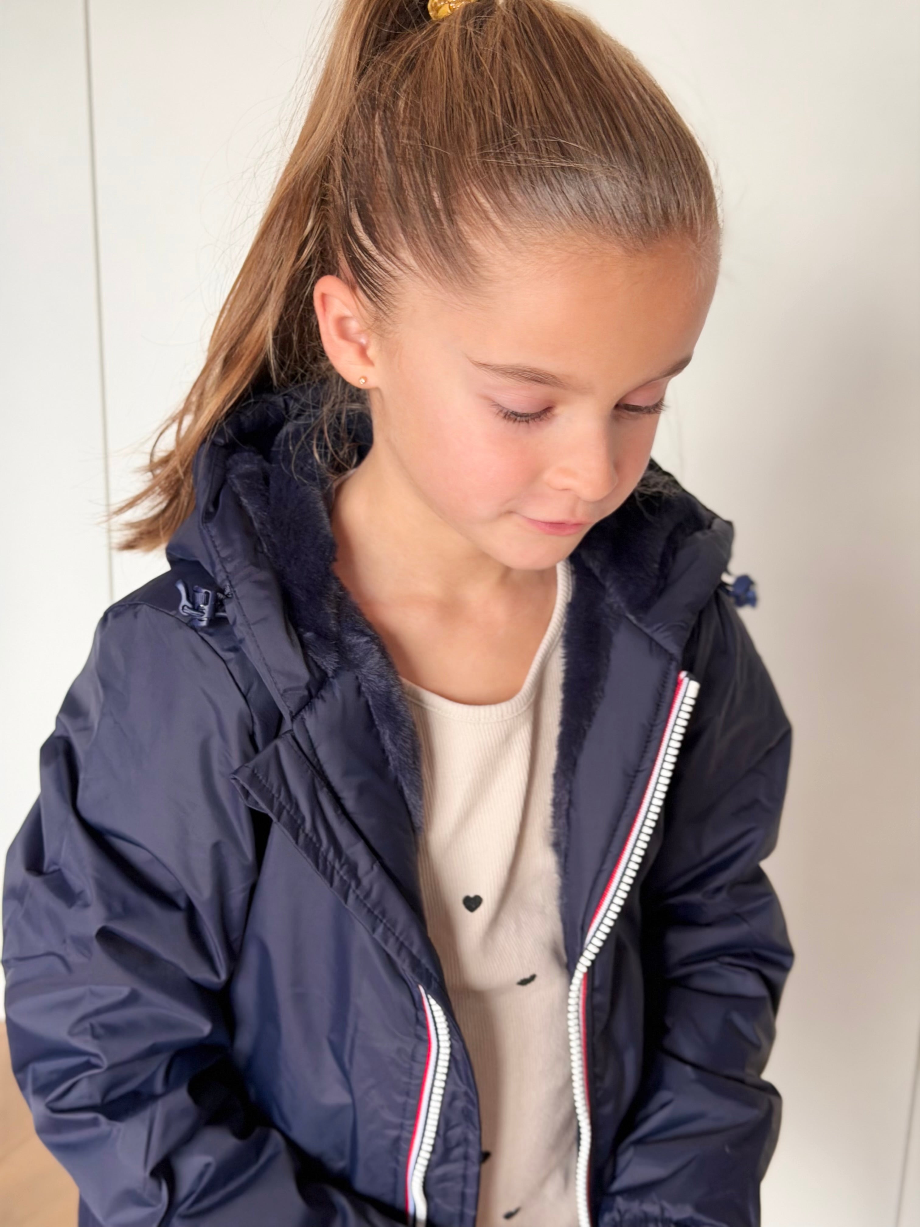 Parka Imperméable mixte LOUIS.E KIDS fourré - Bleu marine - LAURA JO ( DÉSTOCKAGE taille 6 ans)