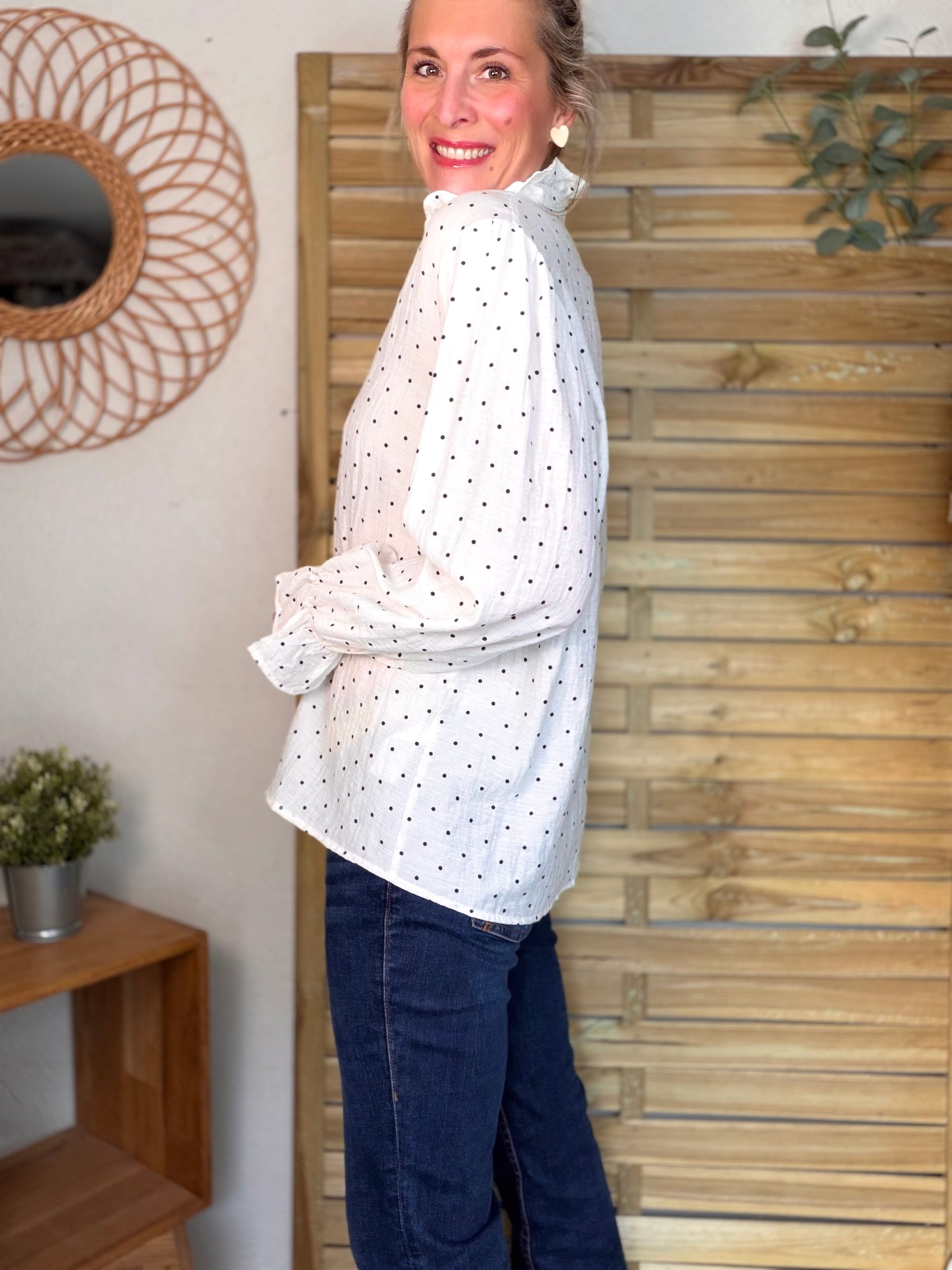 ⚡️ARRIVAGE - Blouse écrue à pois MAËLYS