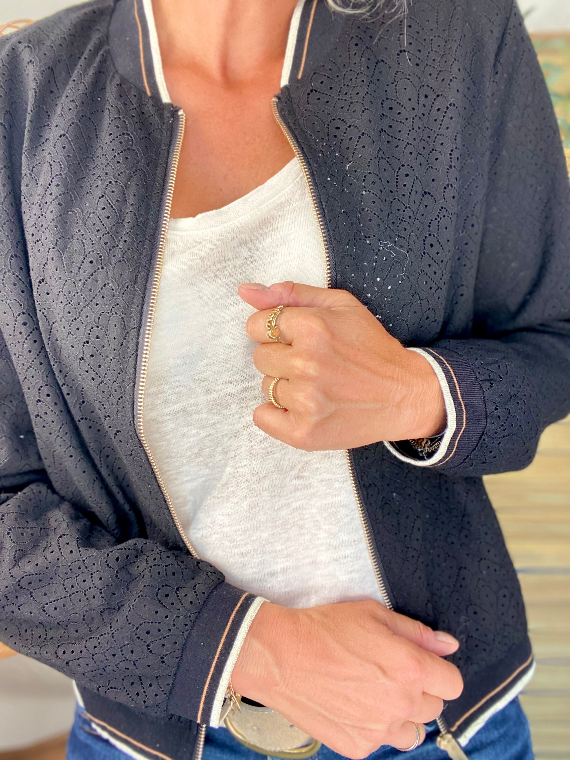 Veste bombers en crochet MAXANCE