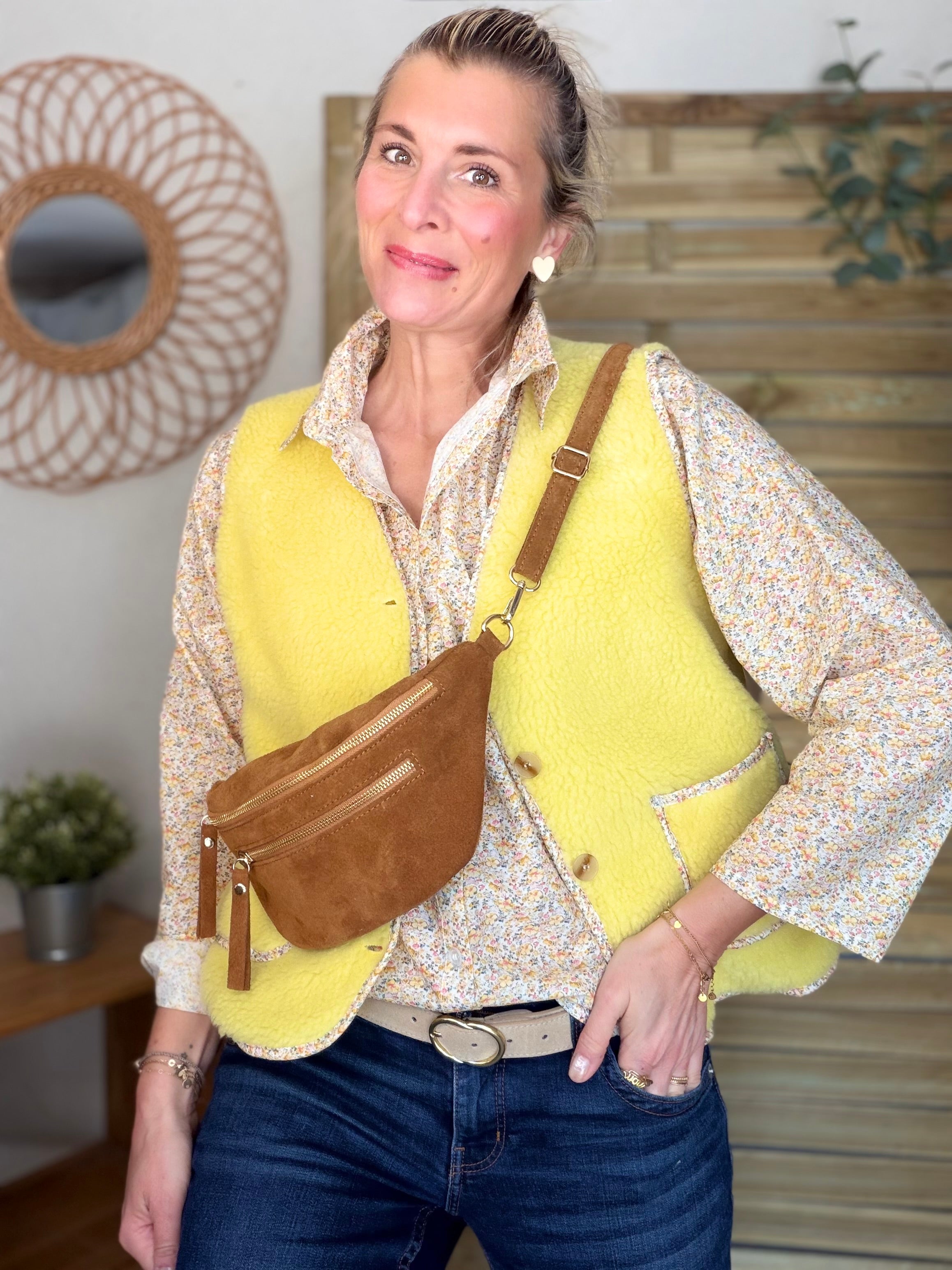 Chemise imprimée Liberty AZÉLIE Jaune