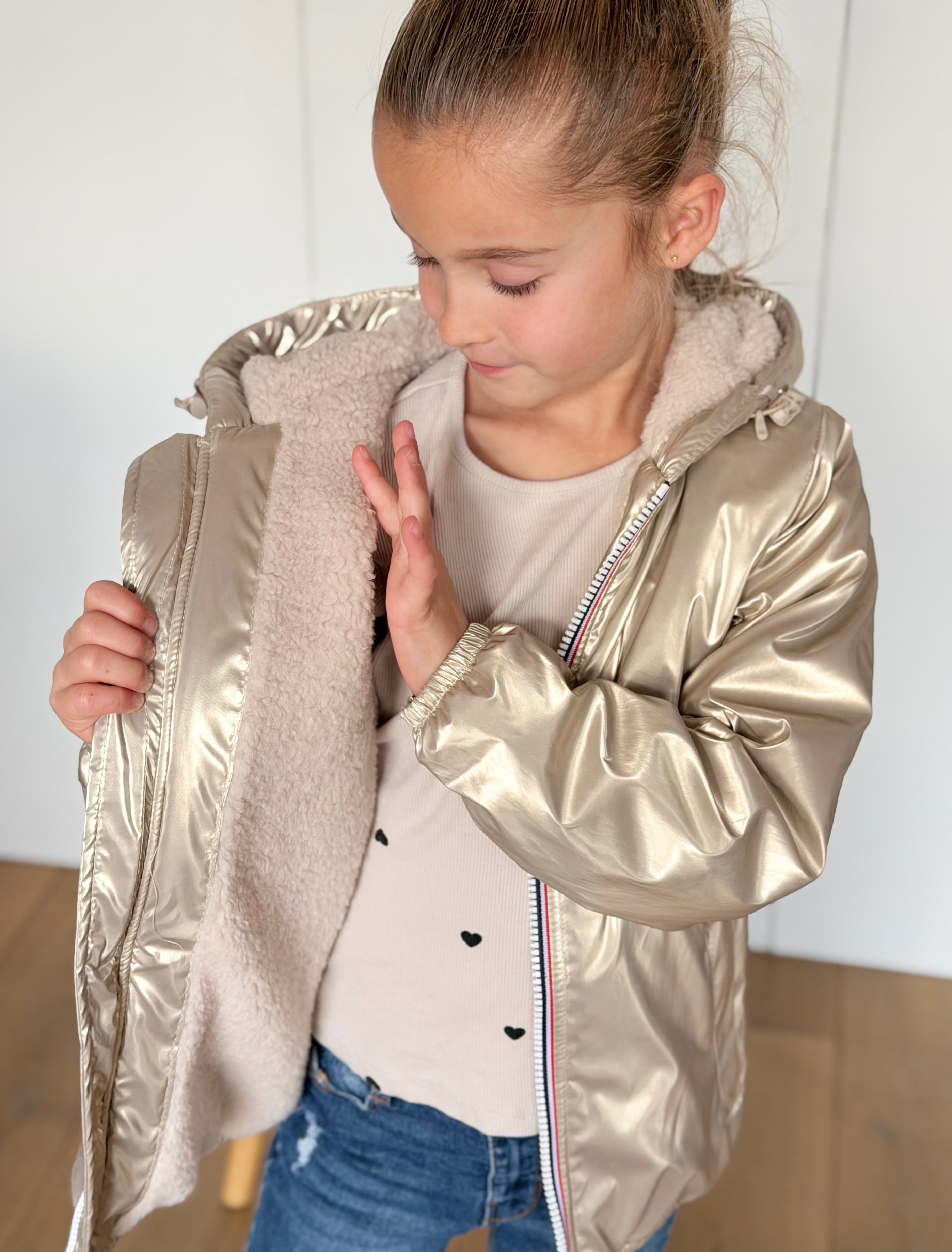 Parka Imperméable mixte LOUIS.E KIDS Sherpa - Doré - LAURA JO