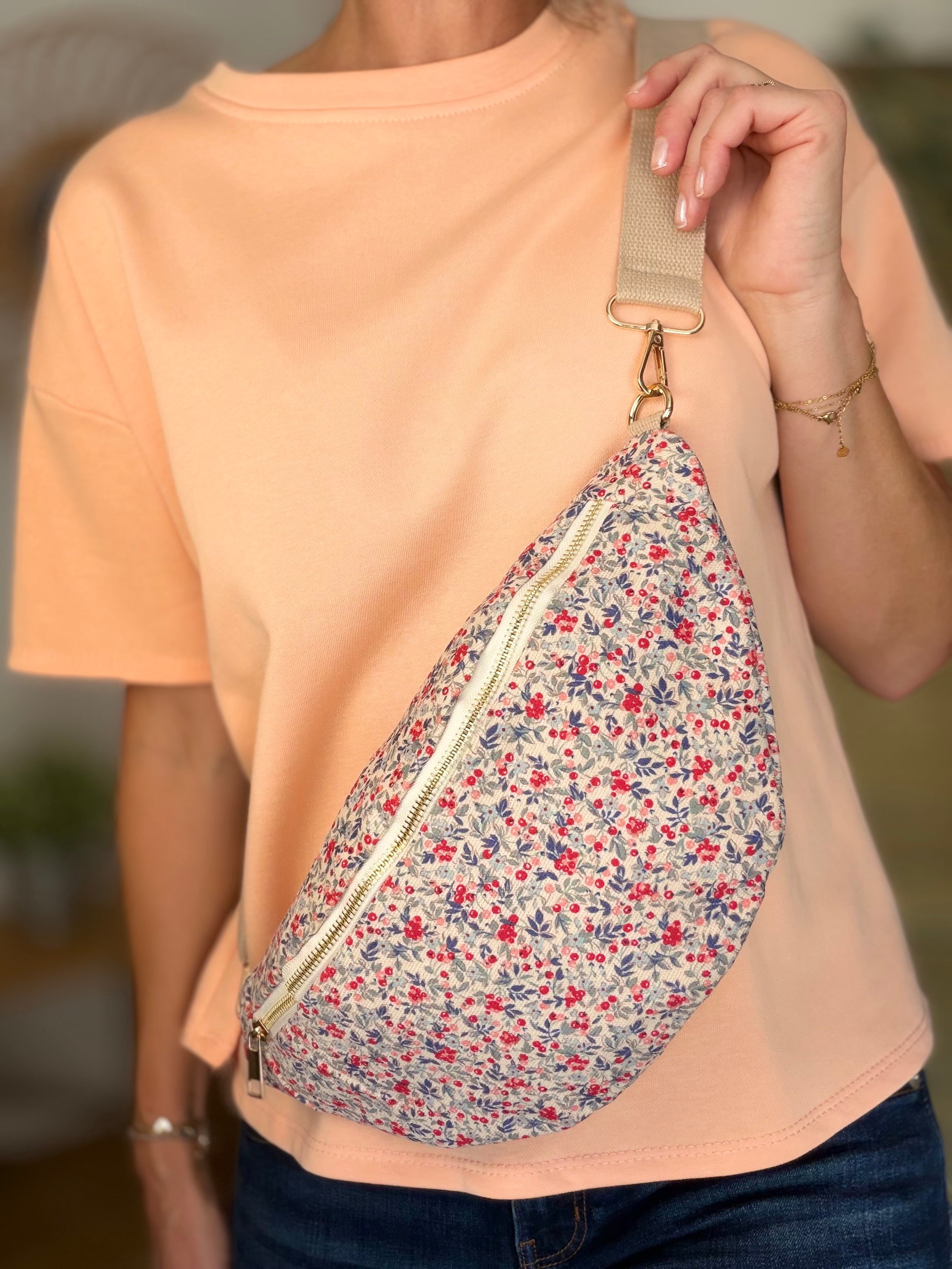 Sac banane XL velours Ciao Boum - IVY - Liberty