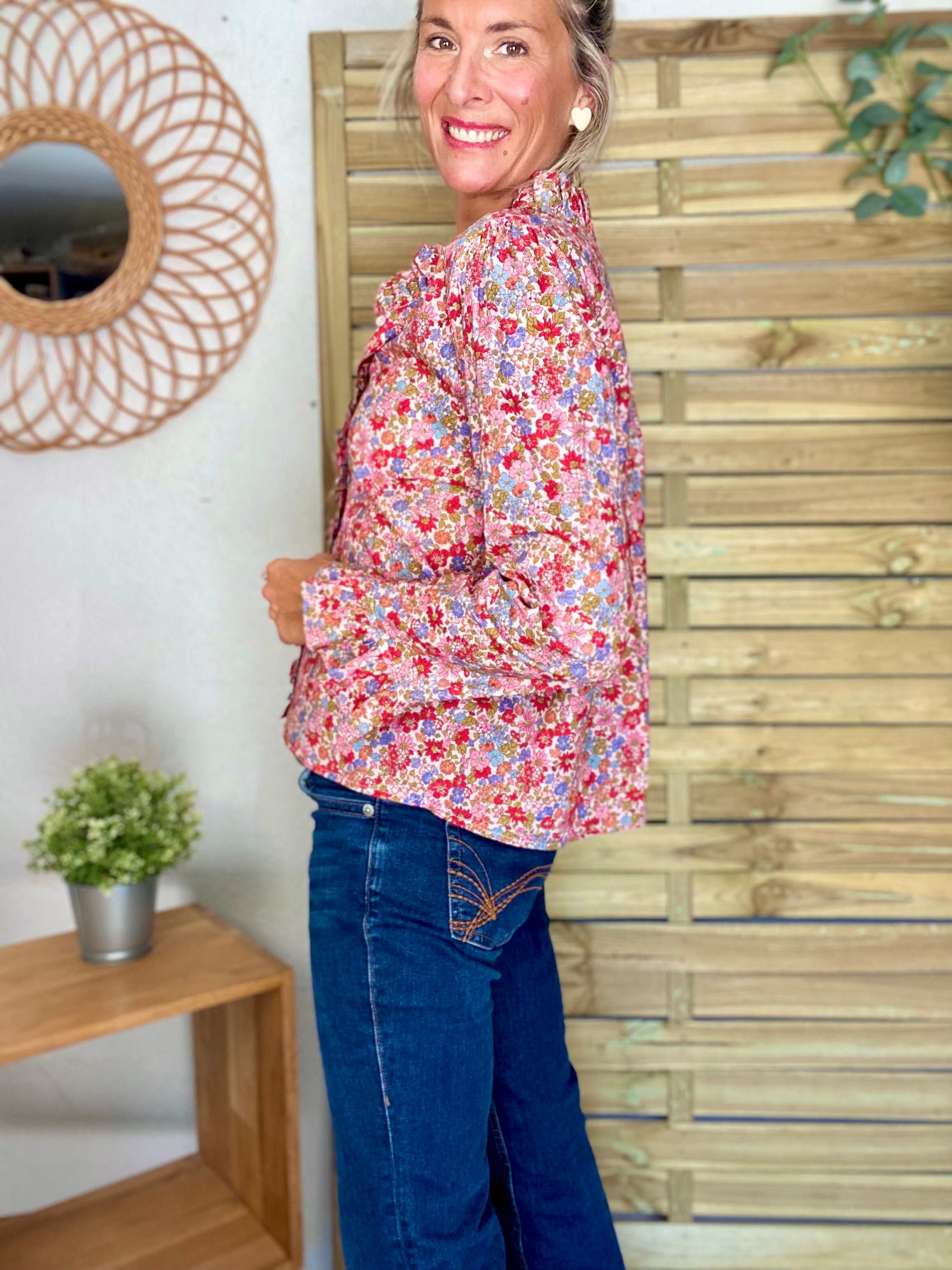 Chemise imprimé Liberty, col volanté YSÉE