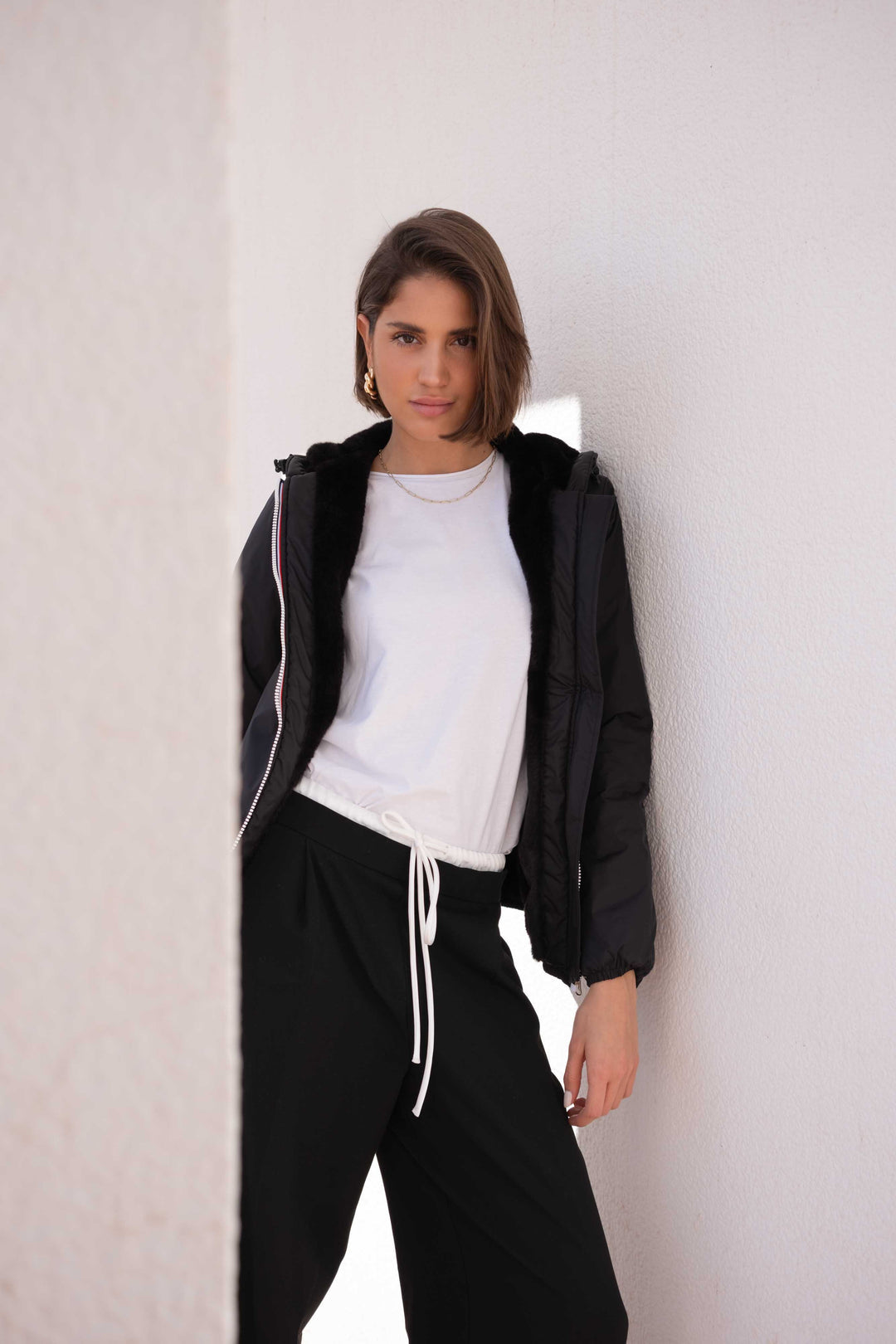 Parka Imperméable LOUISE COURT fourré - Noir - LAURA JO (DÉSTOCKAGE Taille L)