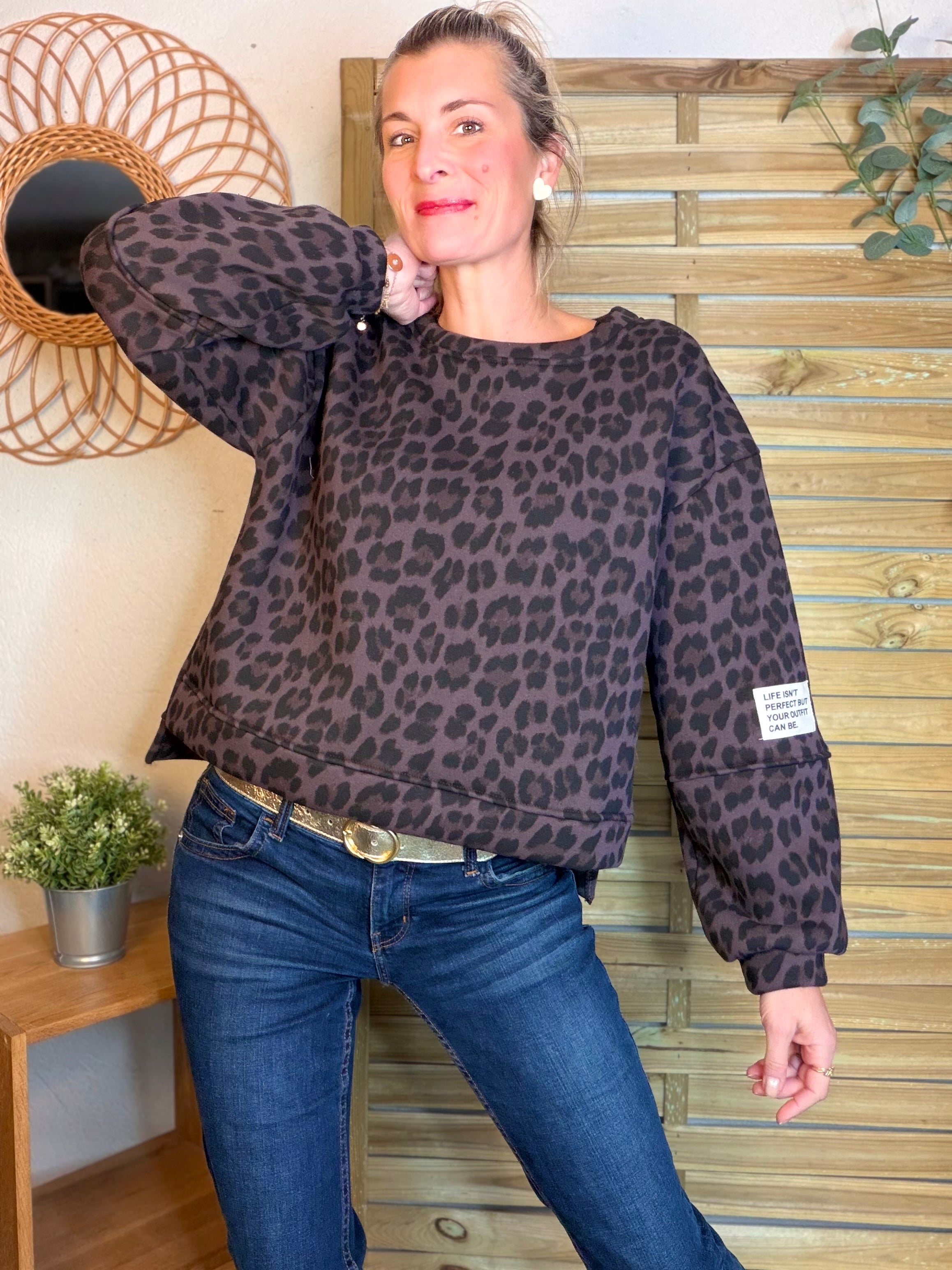 Sweat molleton imprimé Léo 🐆 MANON