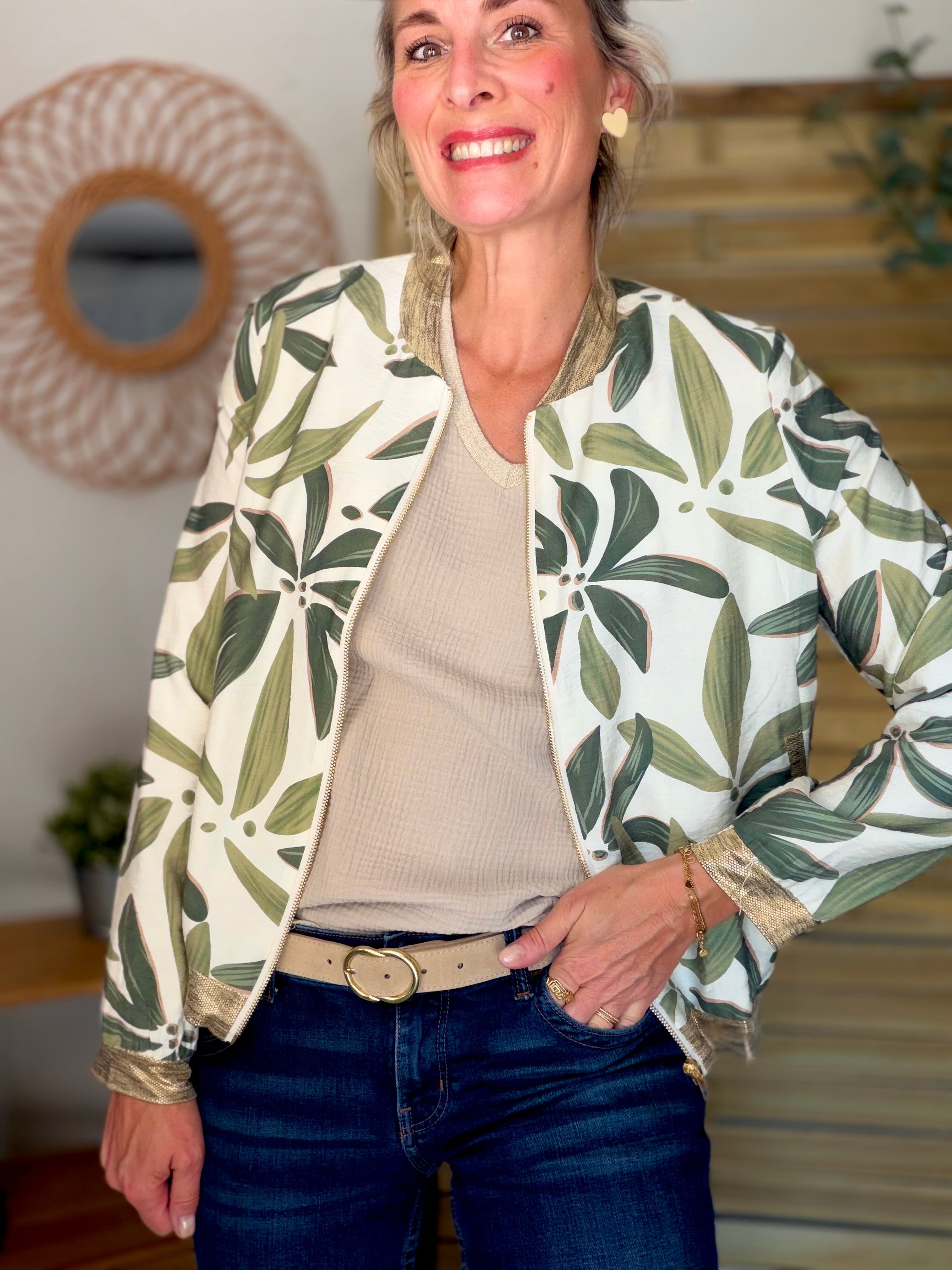Veste bombers feuillage ANAÏS