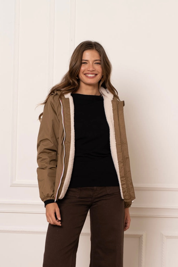 Parka Imperméable LOUISE COURT sherpa - Camel - LAURA JO