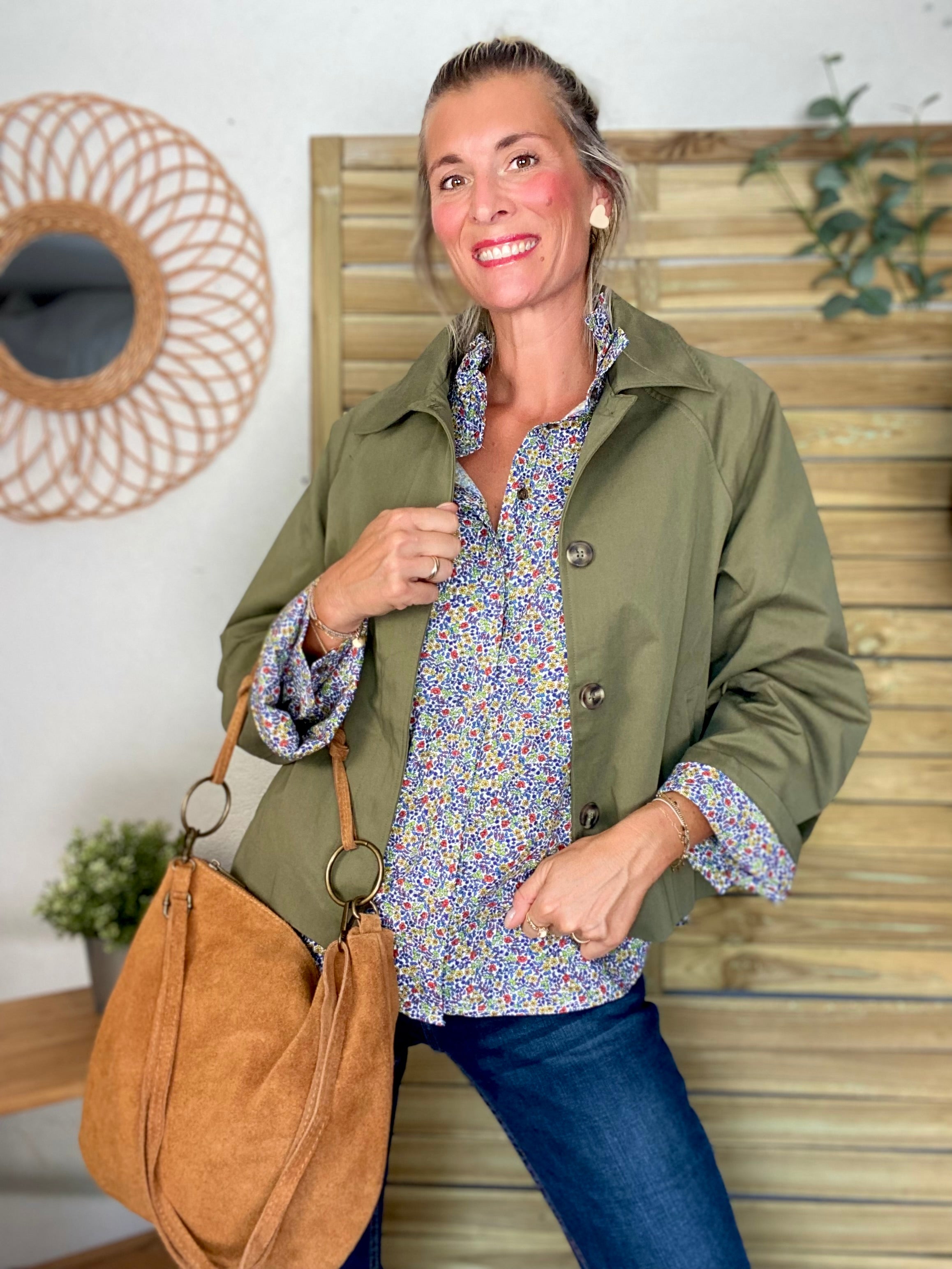Sac en cuir daim SCOTT - Camel