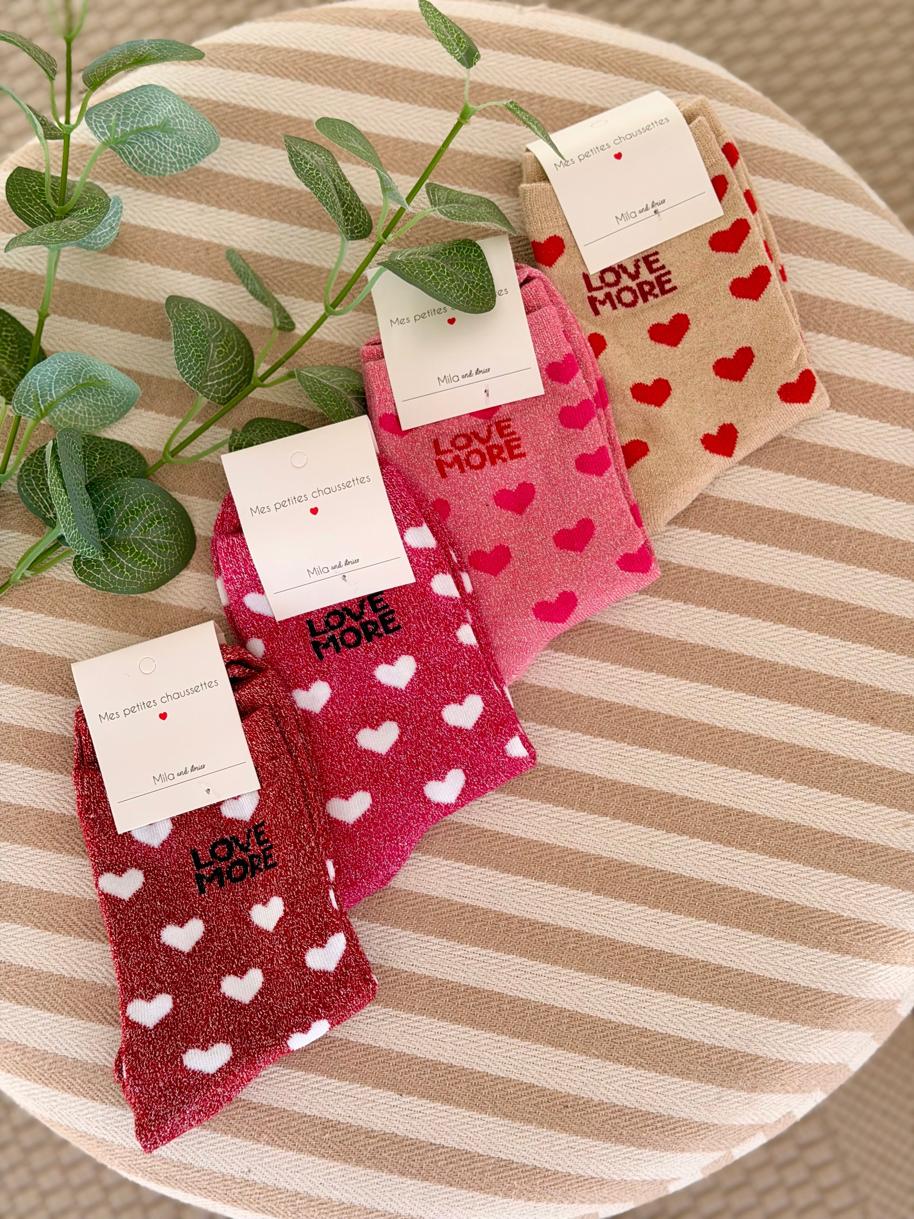 Chaussettes ZORA - Cœurs ♥️ LOVE MORE