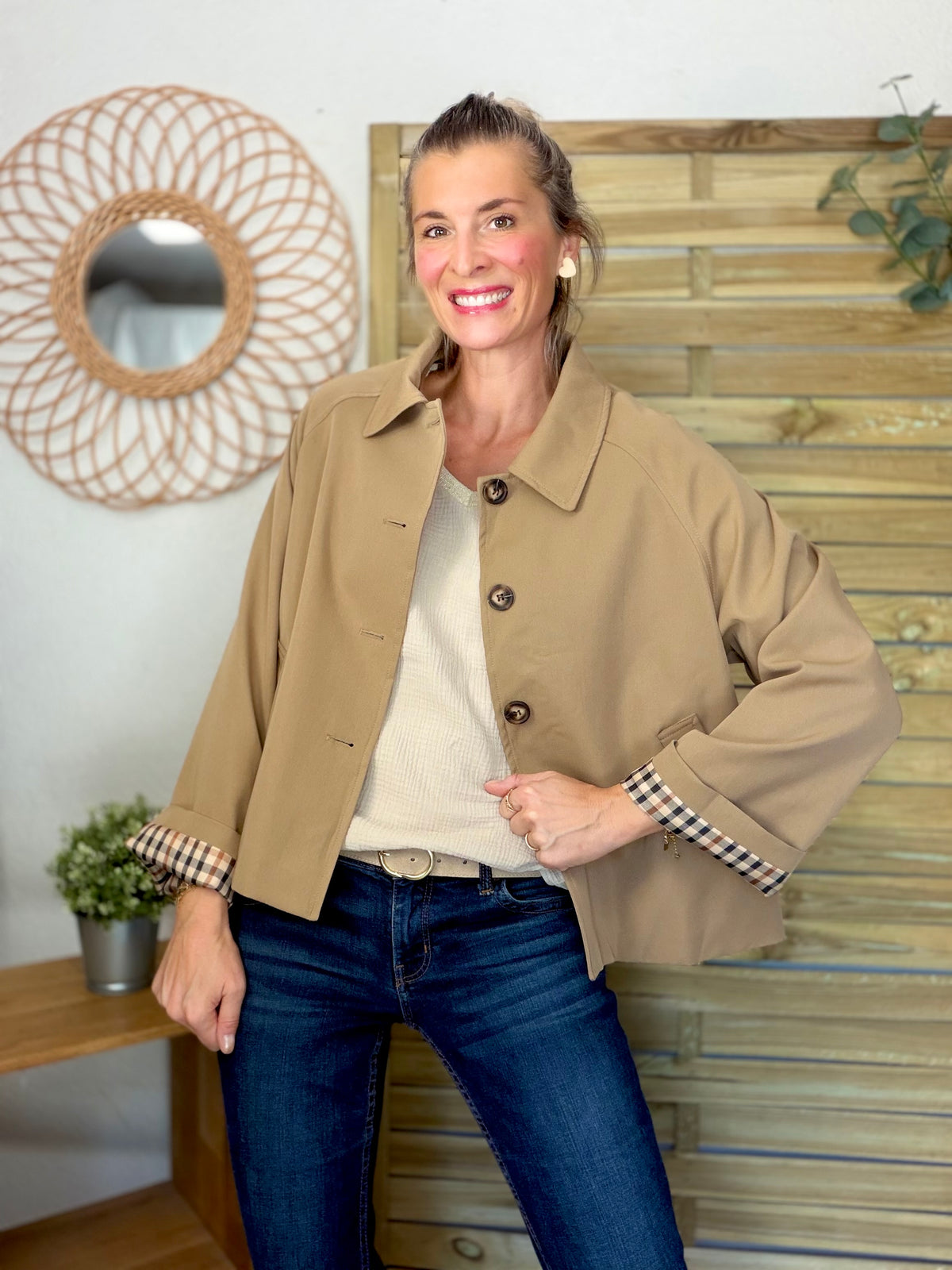 ⚡️ ARRIVAGE • Veste Trench, doublure à carreaux DANA Camel