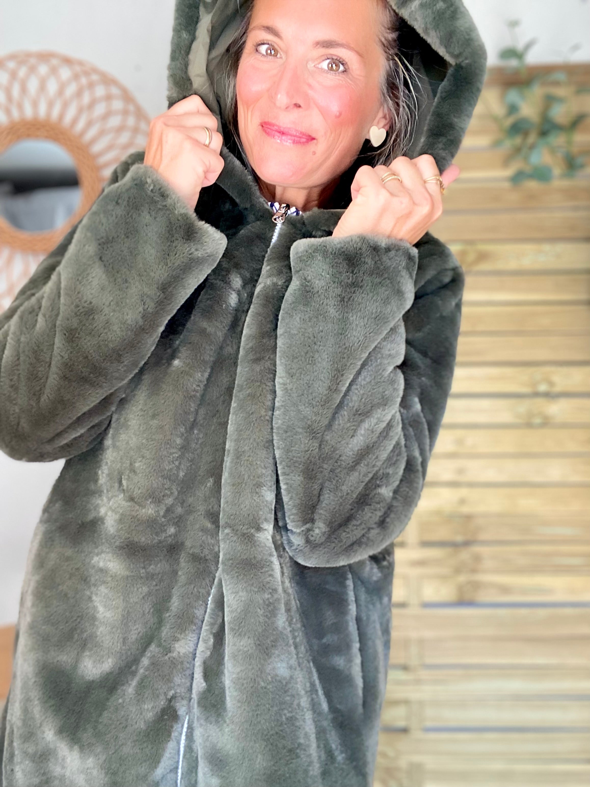 Parka Imperméable réversible fourrée Kaki / Kaki ALIX - LAURA JO