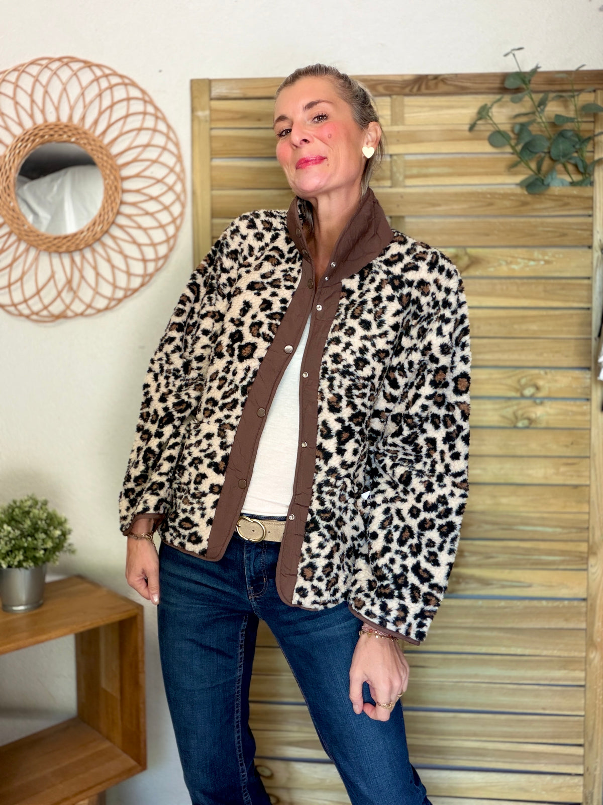 Veste matelassée réversible Sherpa AMÉLIE Choco / Léo