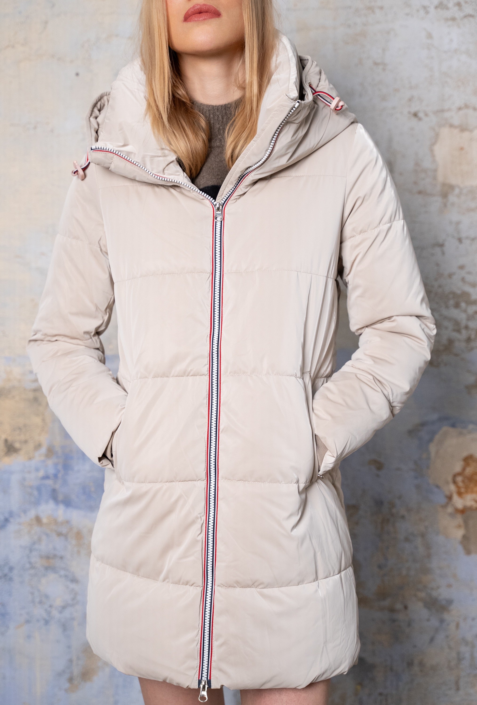 Doudoune longue ZÉLIE - Écru - LAURA JO - SOLDES