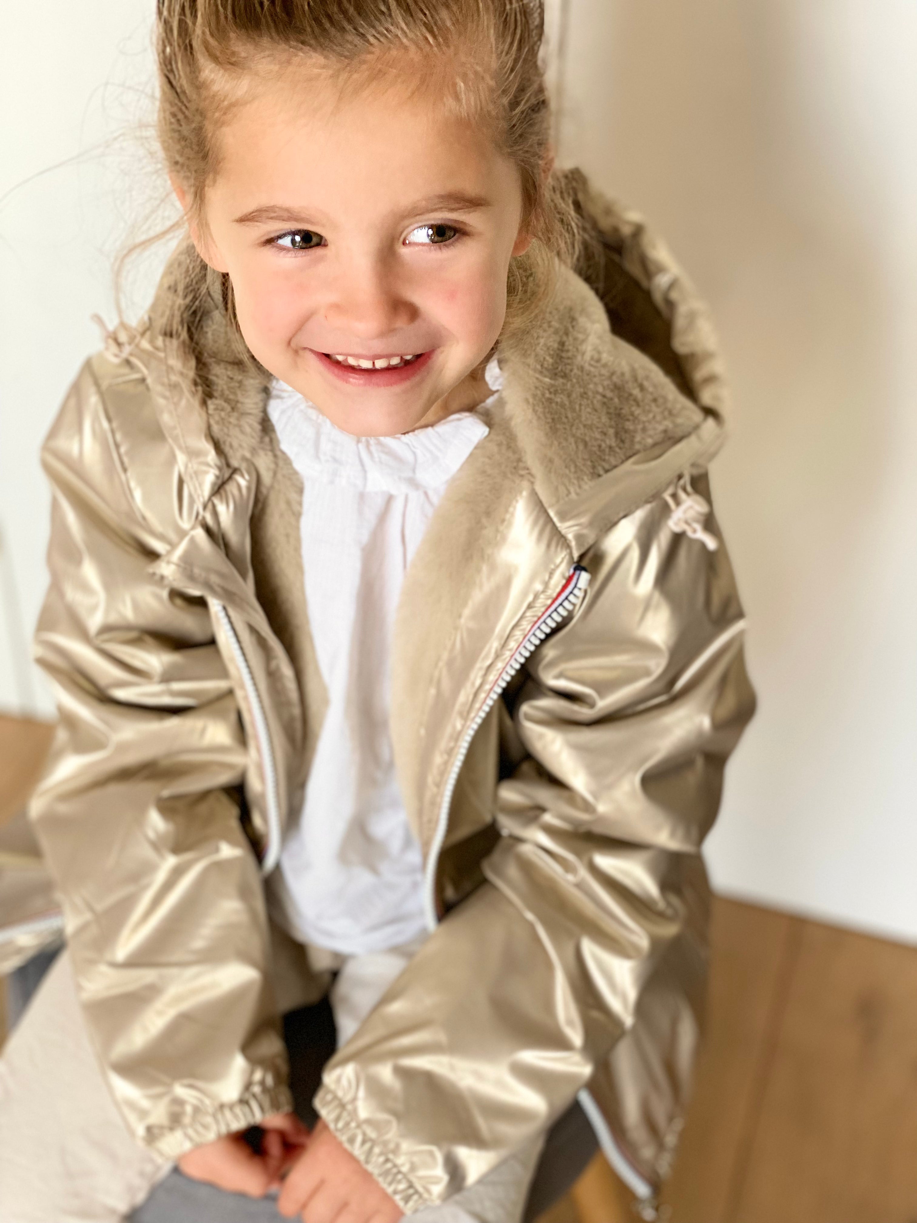 Parka Imperméable mixte LOUIS.E KIDS fourré - Doré - Laura Jo