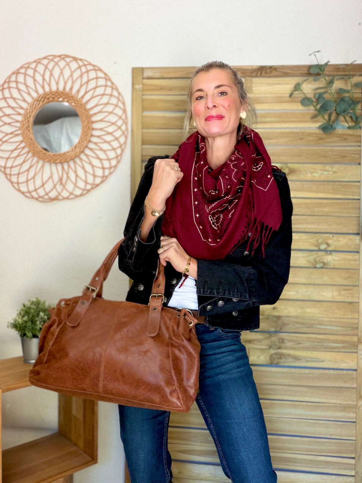 Écharpe Bandana Bordeaux