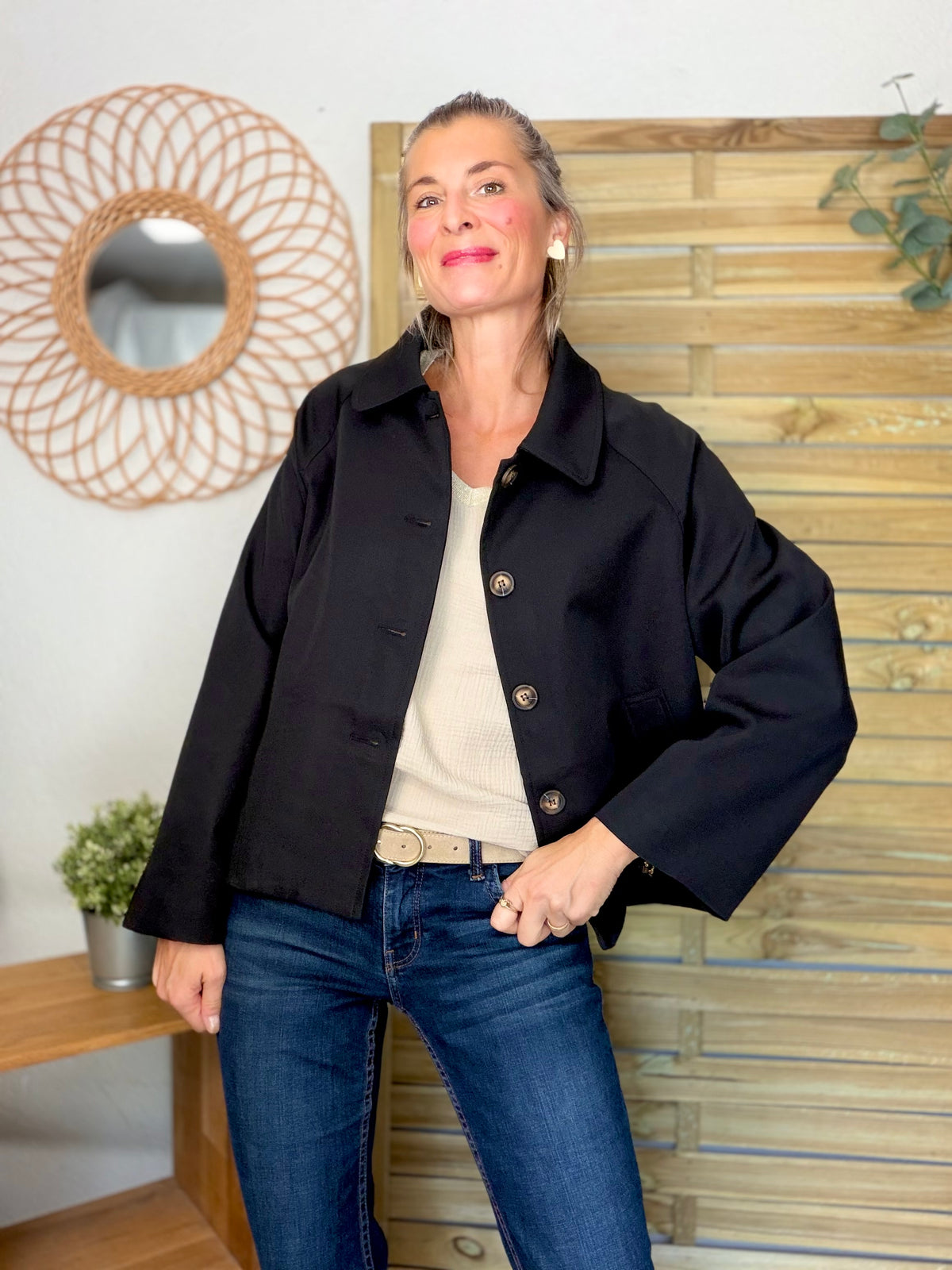 ⚡️ ARRIVAGE • Veste Trench, doublure à carreaux DANA Noir