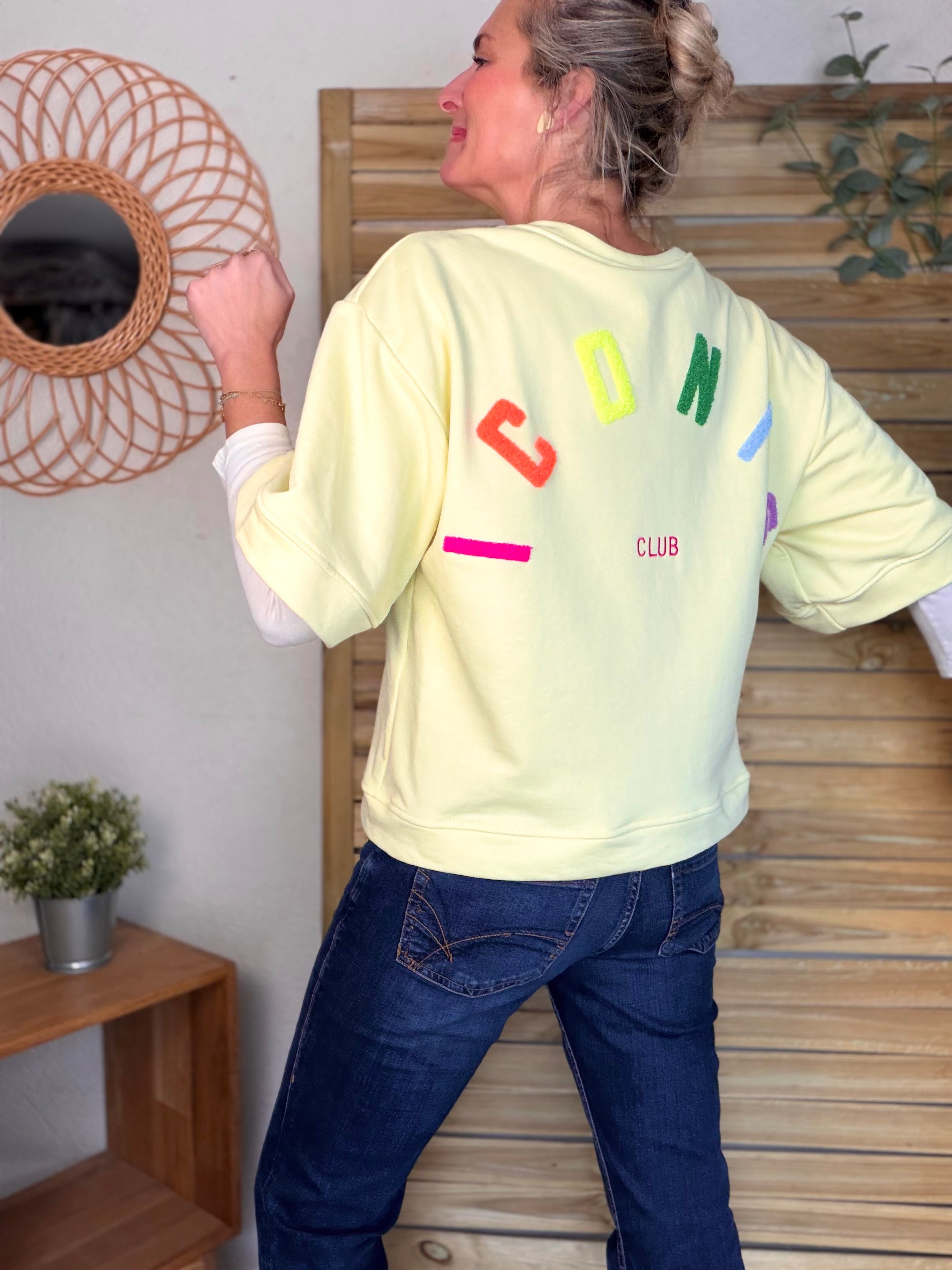 Sweat oversized ICONIC Club - ILONA Jaune