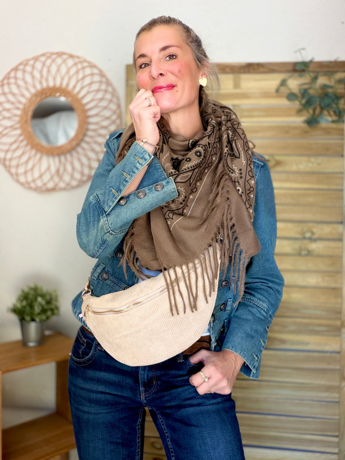 Écharpe Bandana Taupe